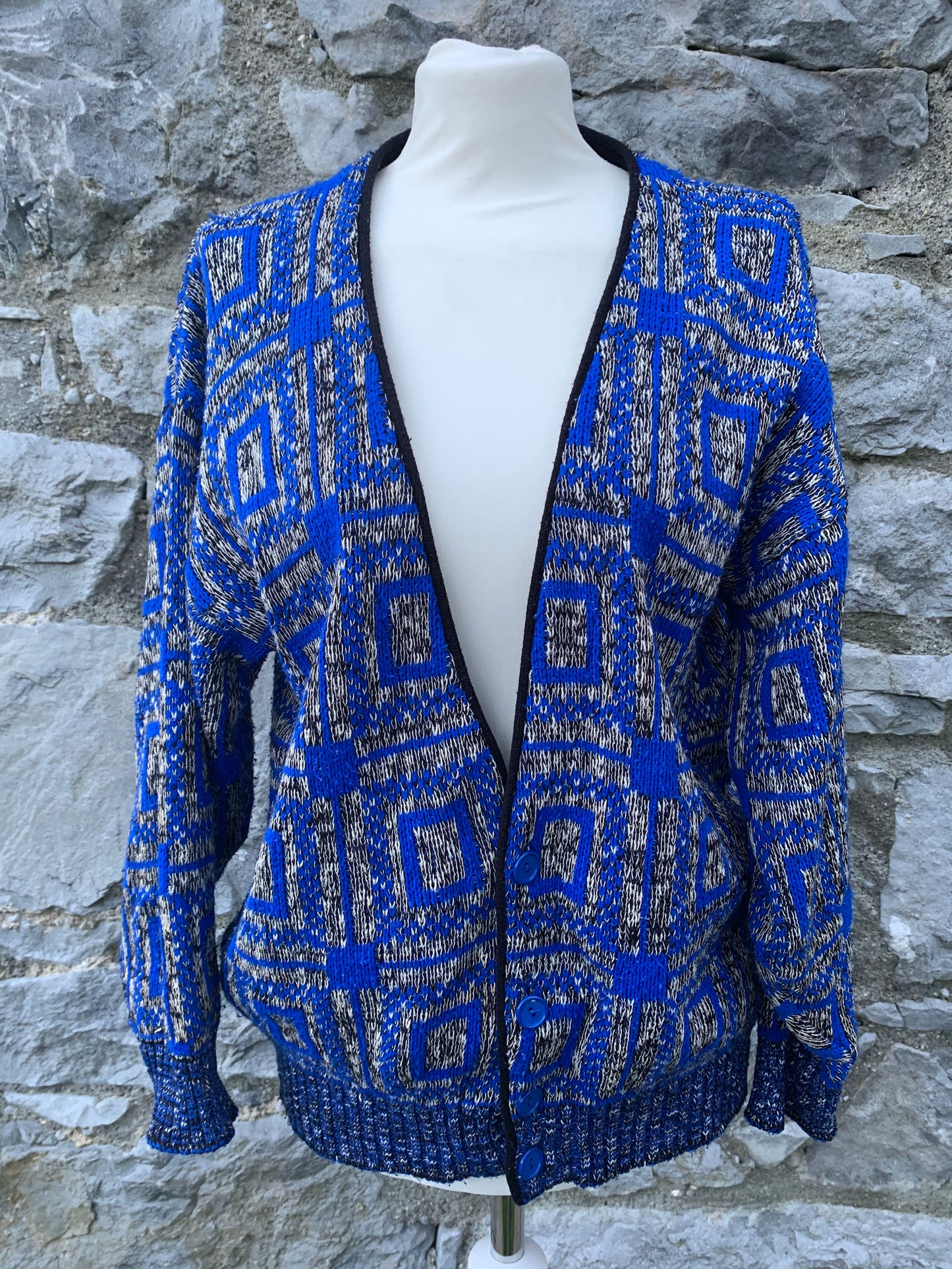 Geometric blue cardigan uk10-12