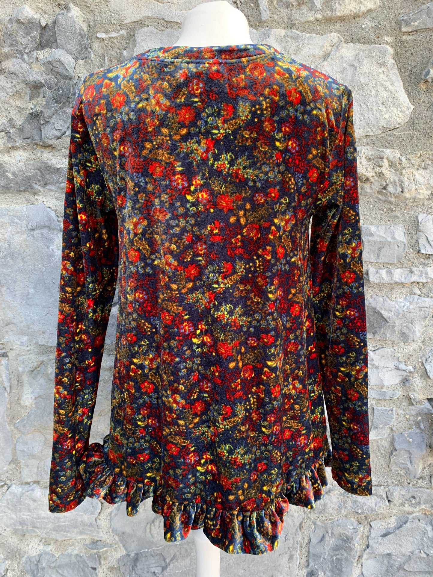 Velvet floral top uk 8-10