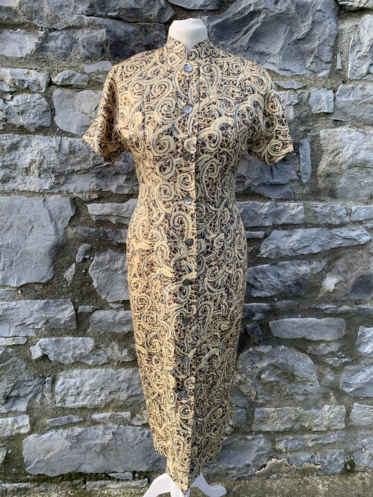 Shomi beige midi dress uk 8