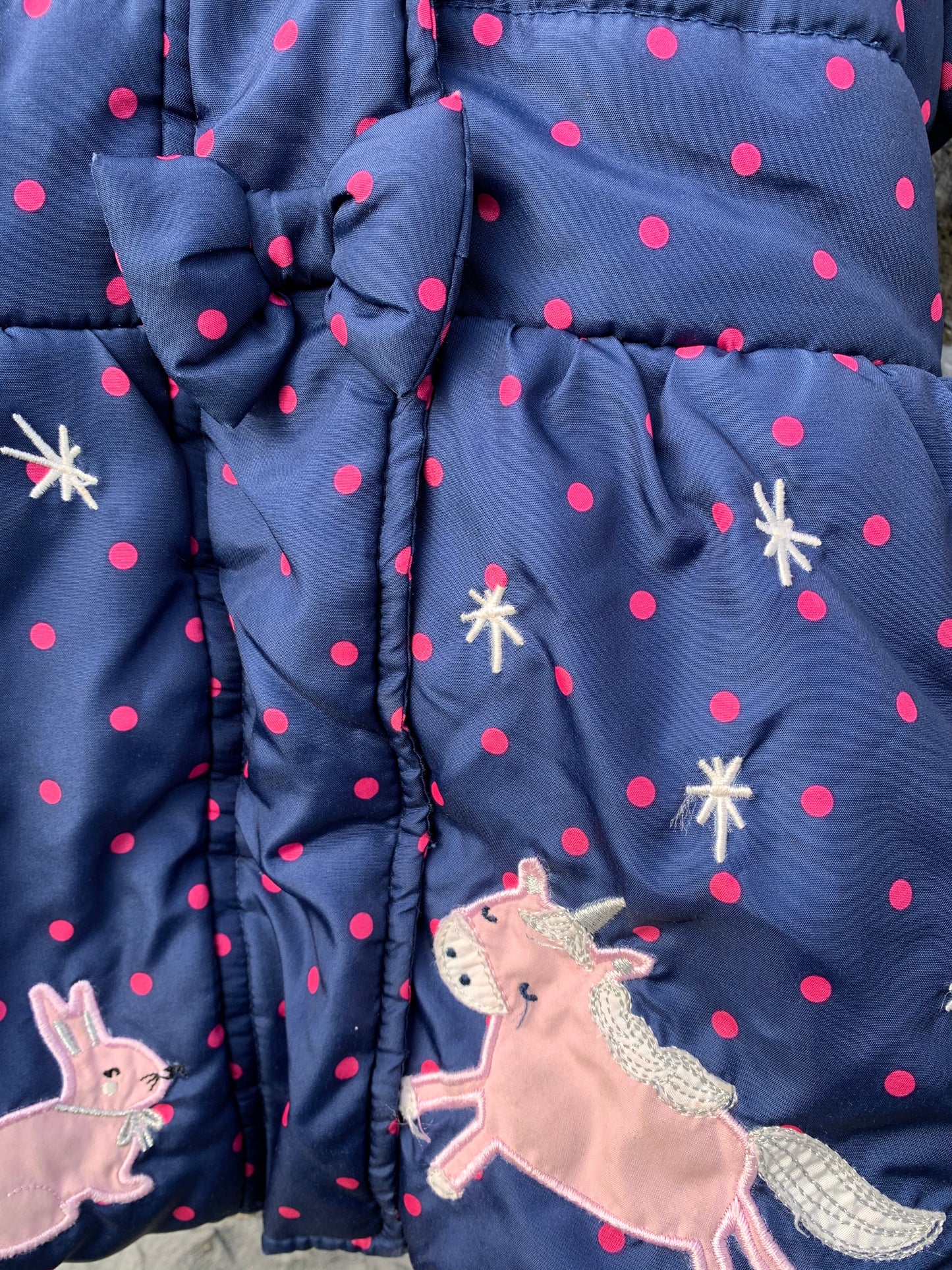 Navy polka dot jacket with appliqués 3-4y (98-104cm)