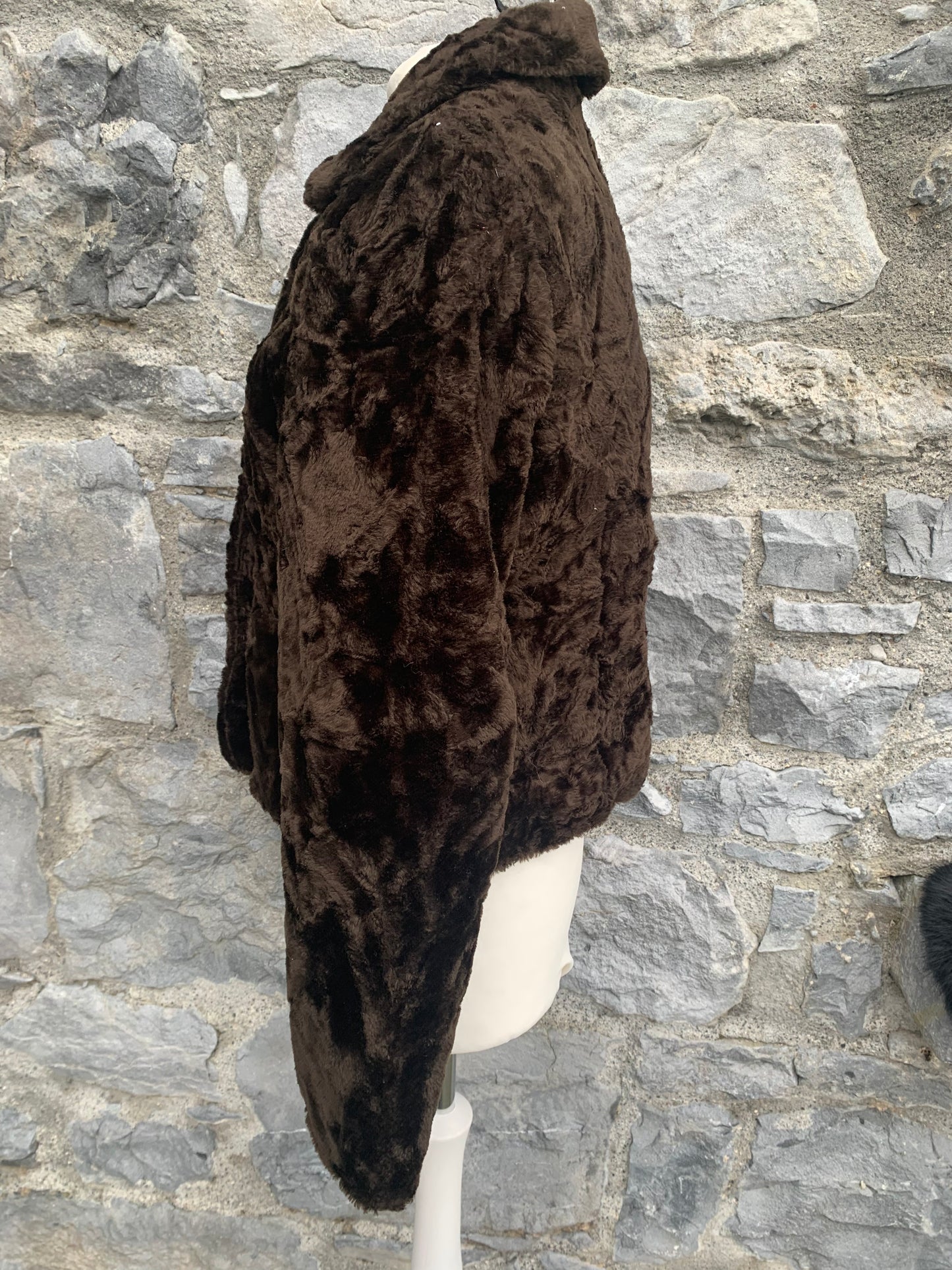 Noughties brown furry jacket uk 10-12