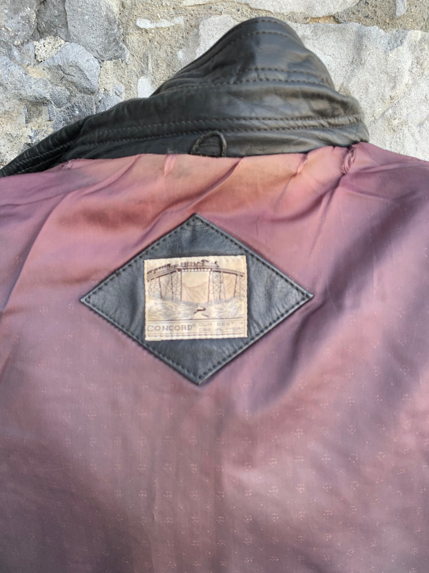 Concord black patchwork leather jacket M/L