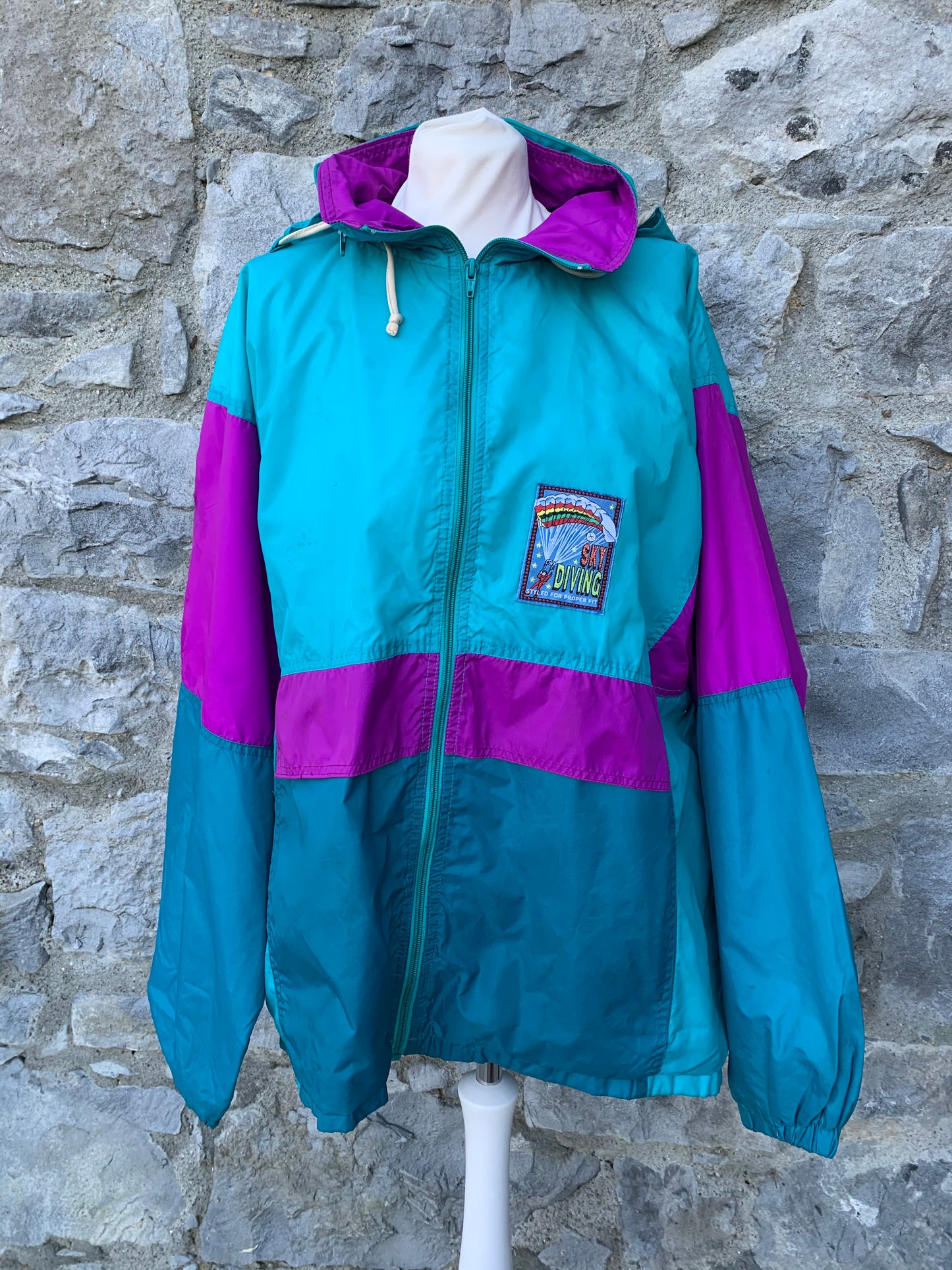 Marcel Clair 80s teal windbreaker uk 16-18