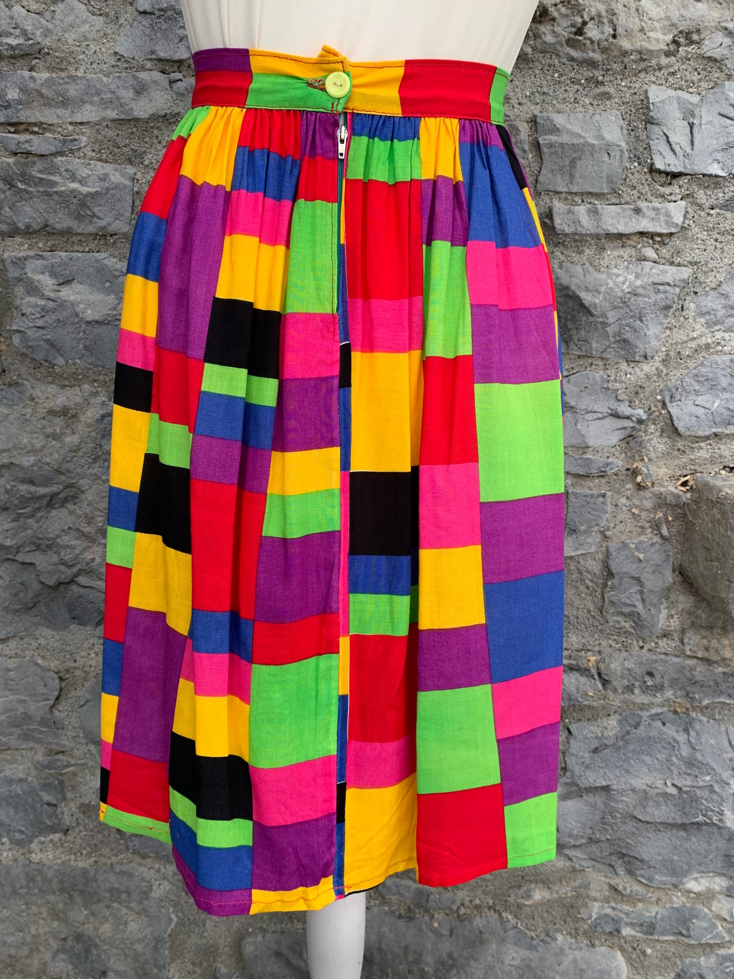 Colourful squares skirt uk 6