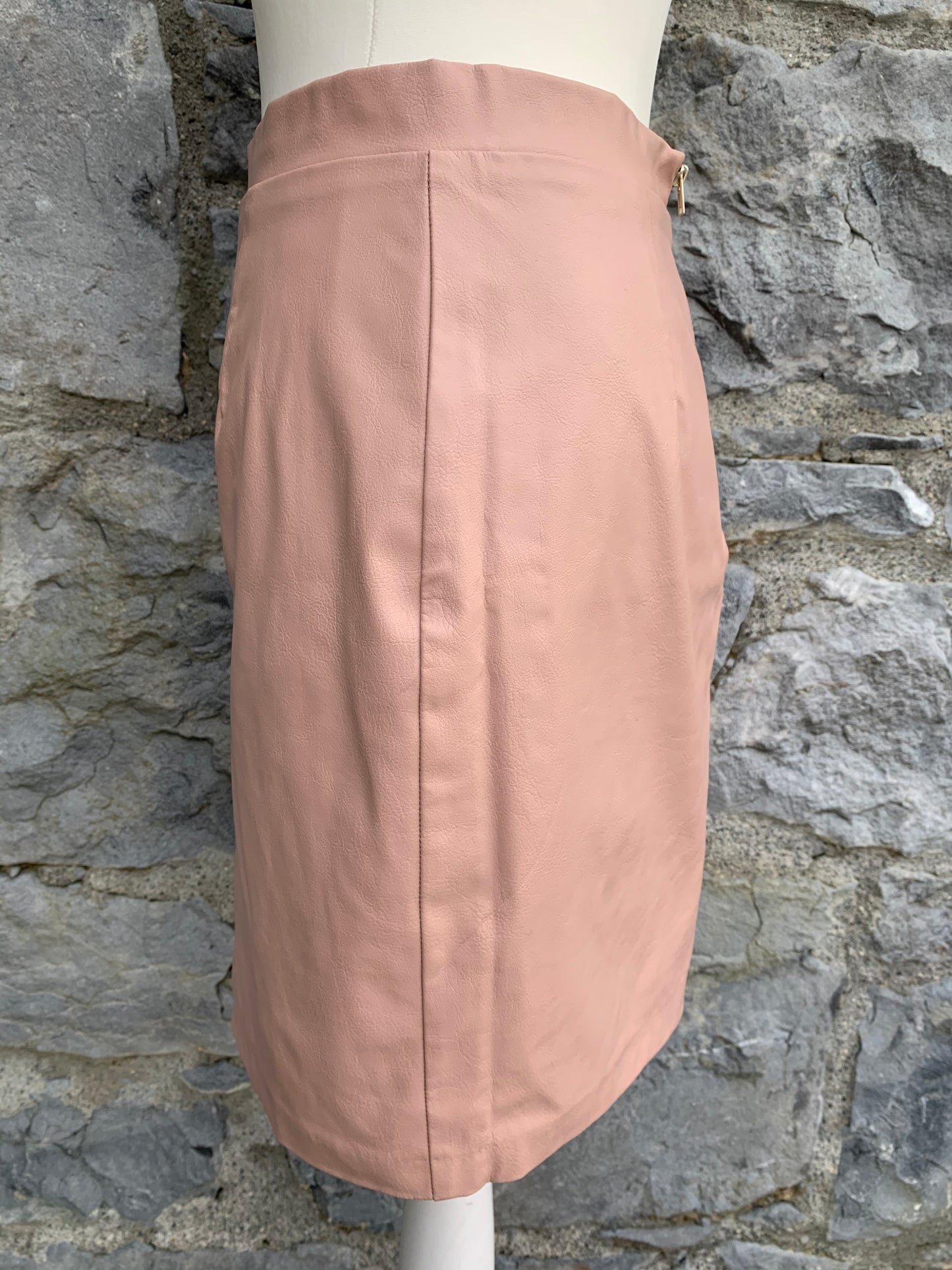 Faux leather pink skirt uk 10
