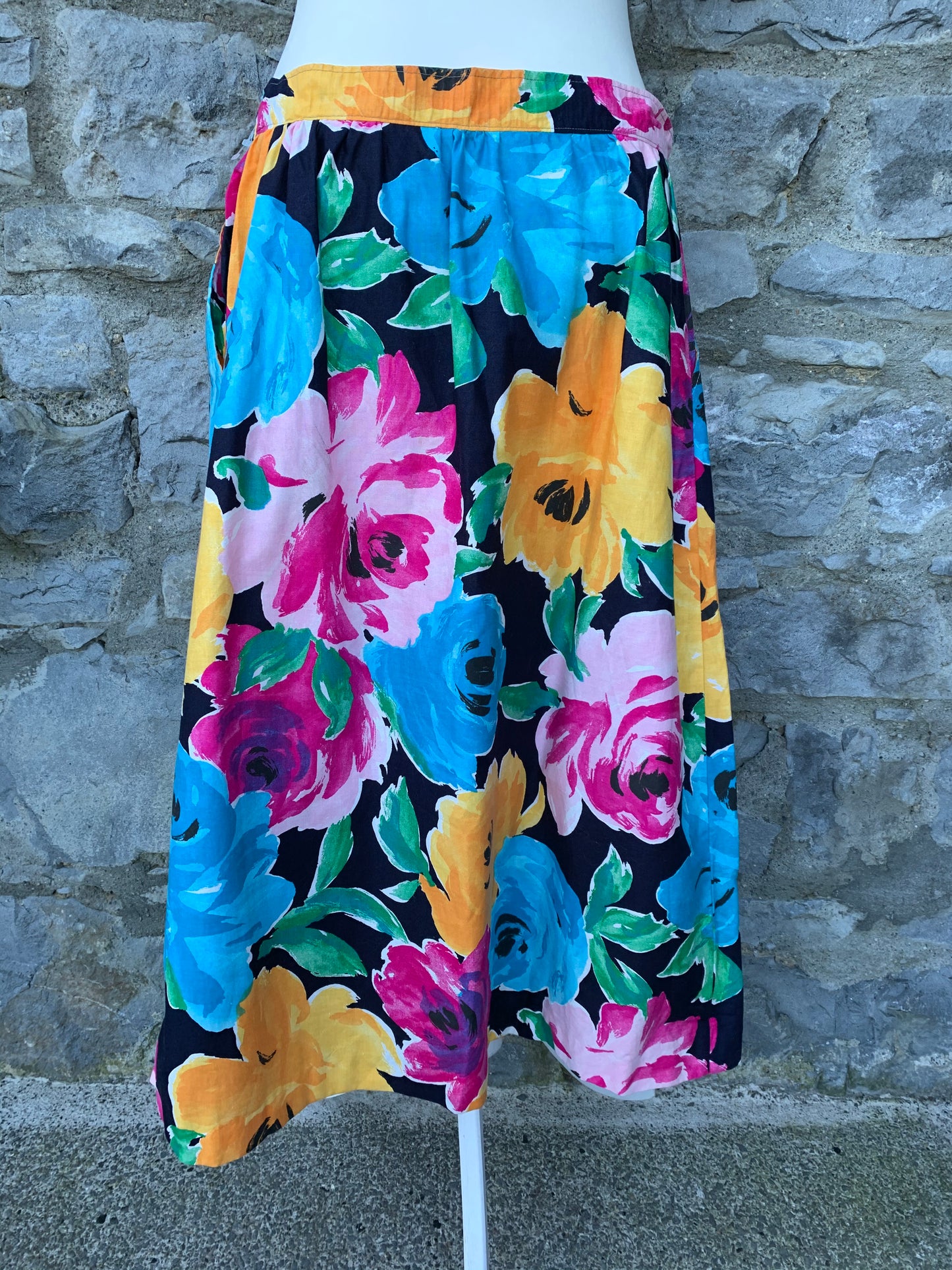 90s big flowers handmade skirt uk 14