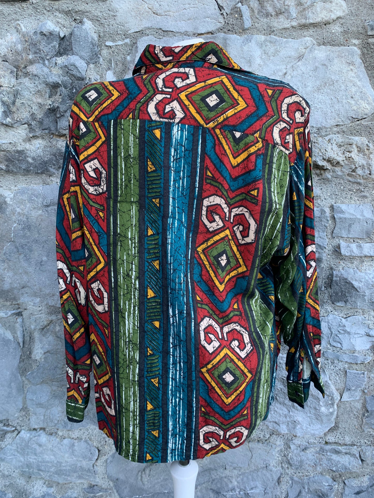 80s Aztec print shirt uk 12