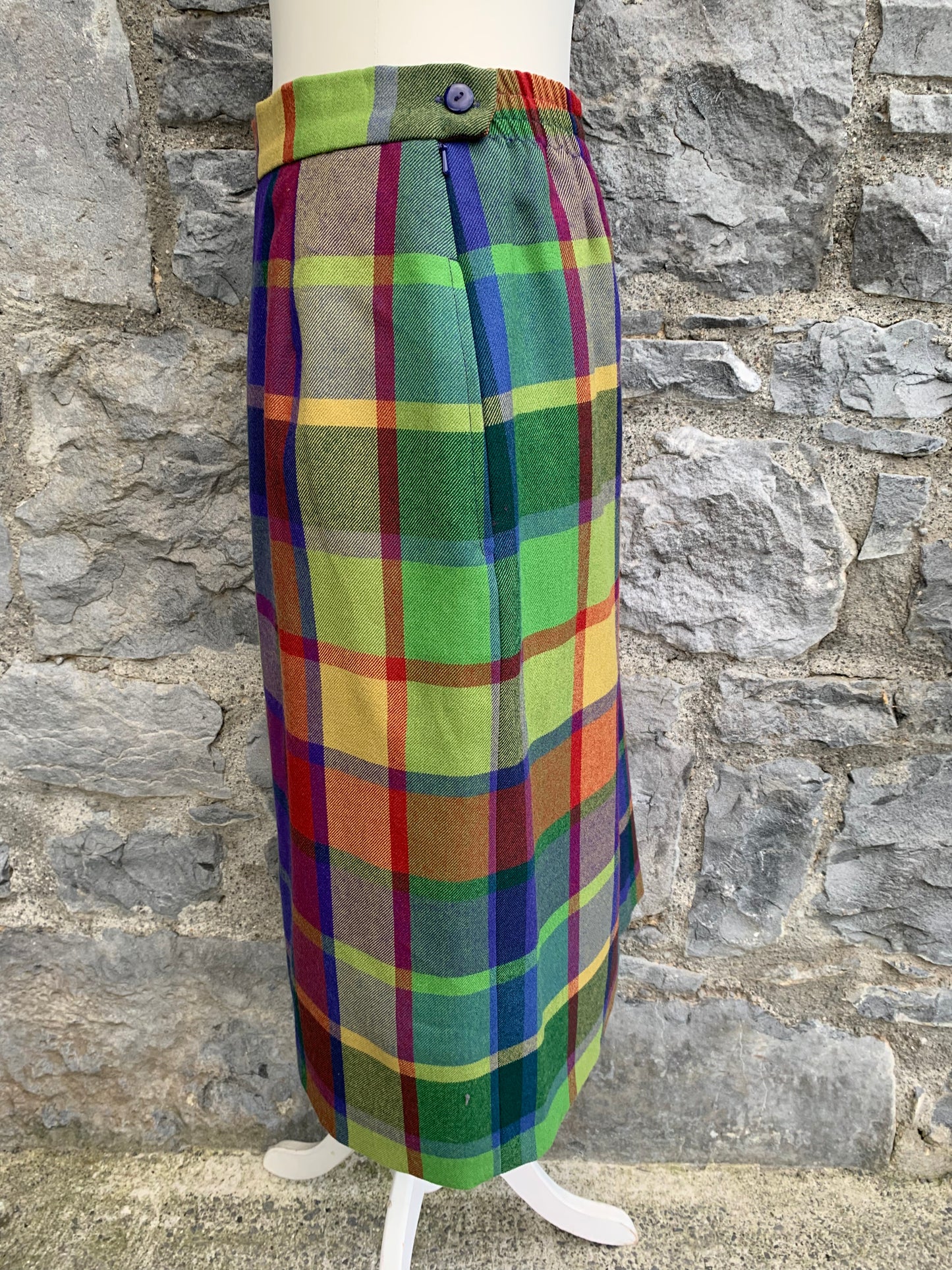 90s Avoca rainbow check skirt uk 12
