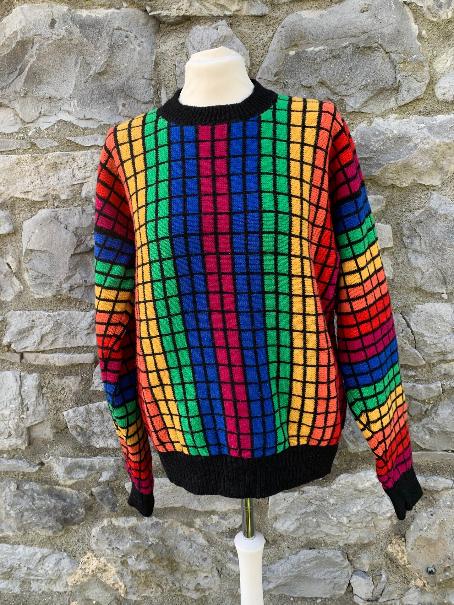 Rainbow squares jumper Medium