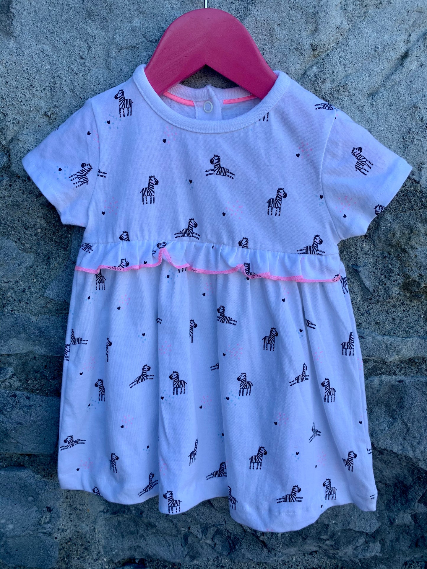 White zebras dress 3-6m (62-68cm)