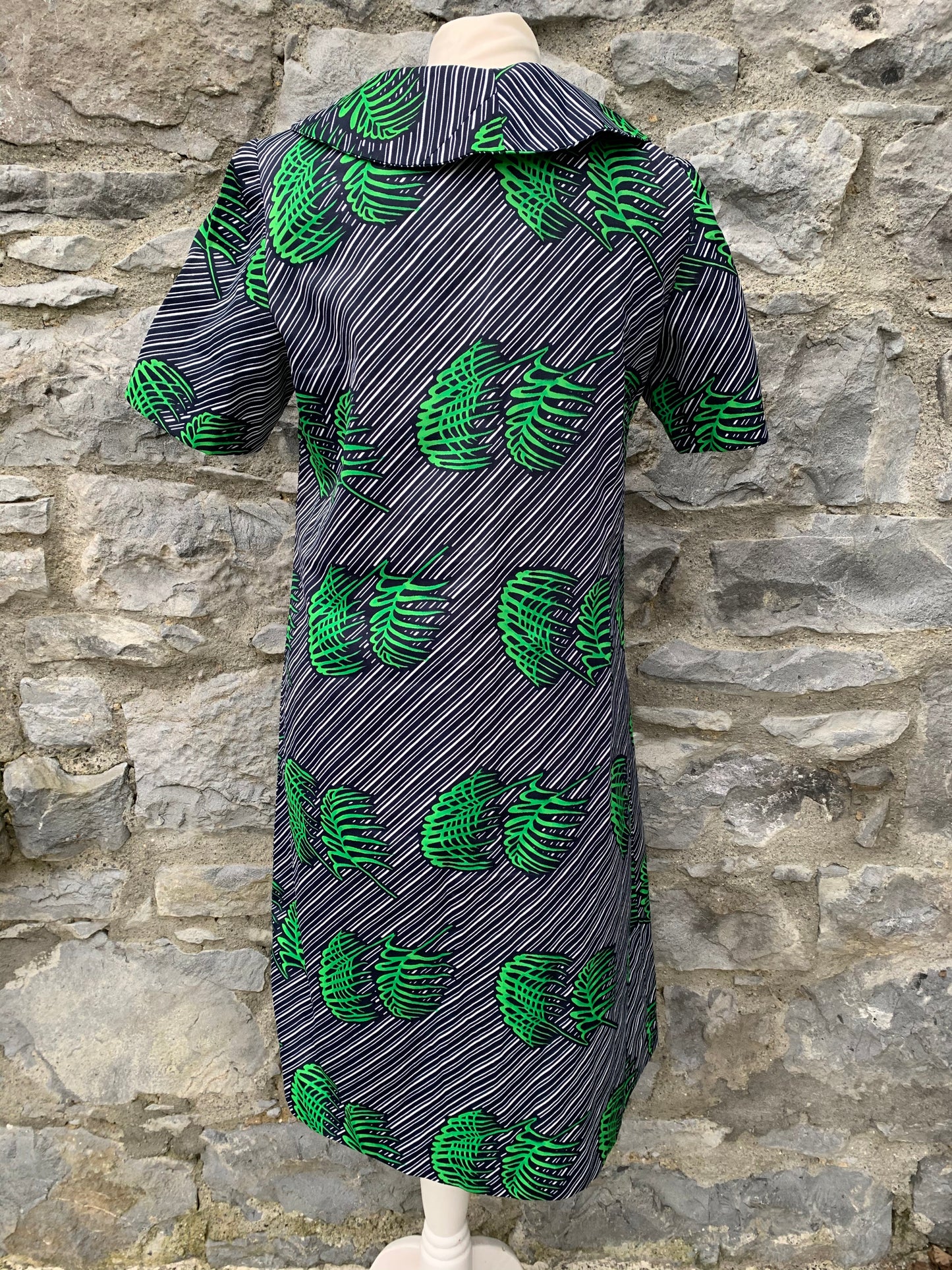 Palm leaves stripy dress uk 10