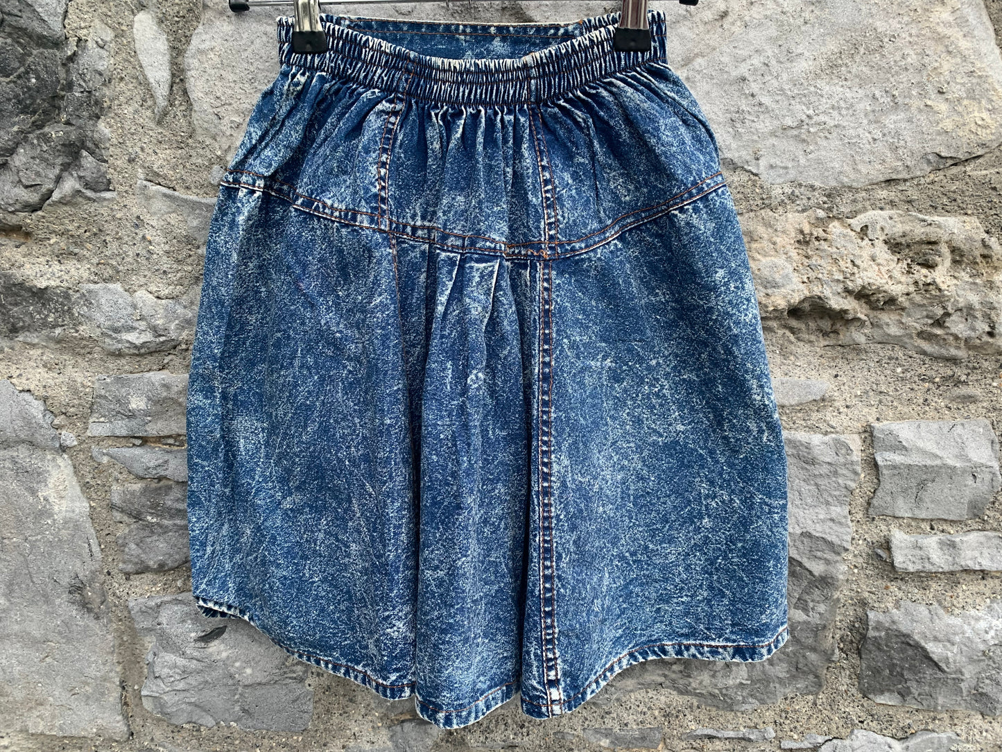 80s denim washed out skirt 10-11y (140-146cm)