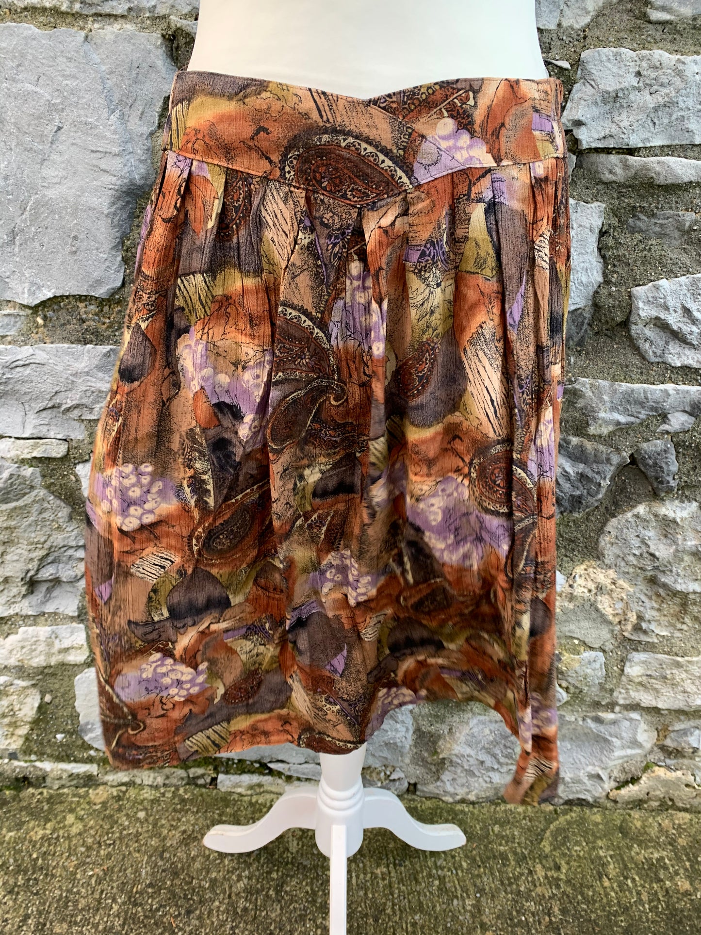 80s abstract wrinkle skirt uk 14-18