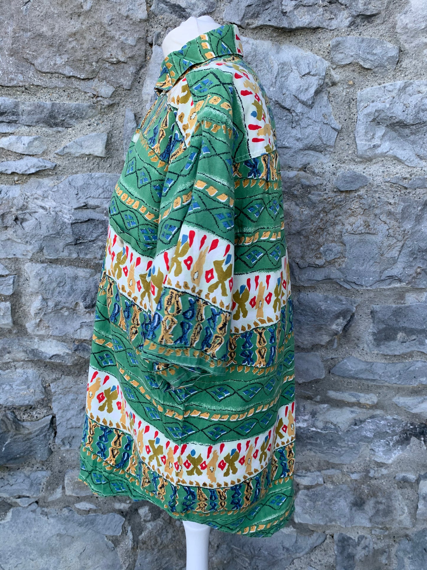 Fasini 80s green abstract shirt Large