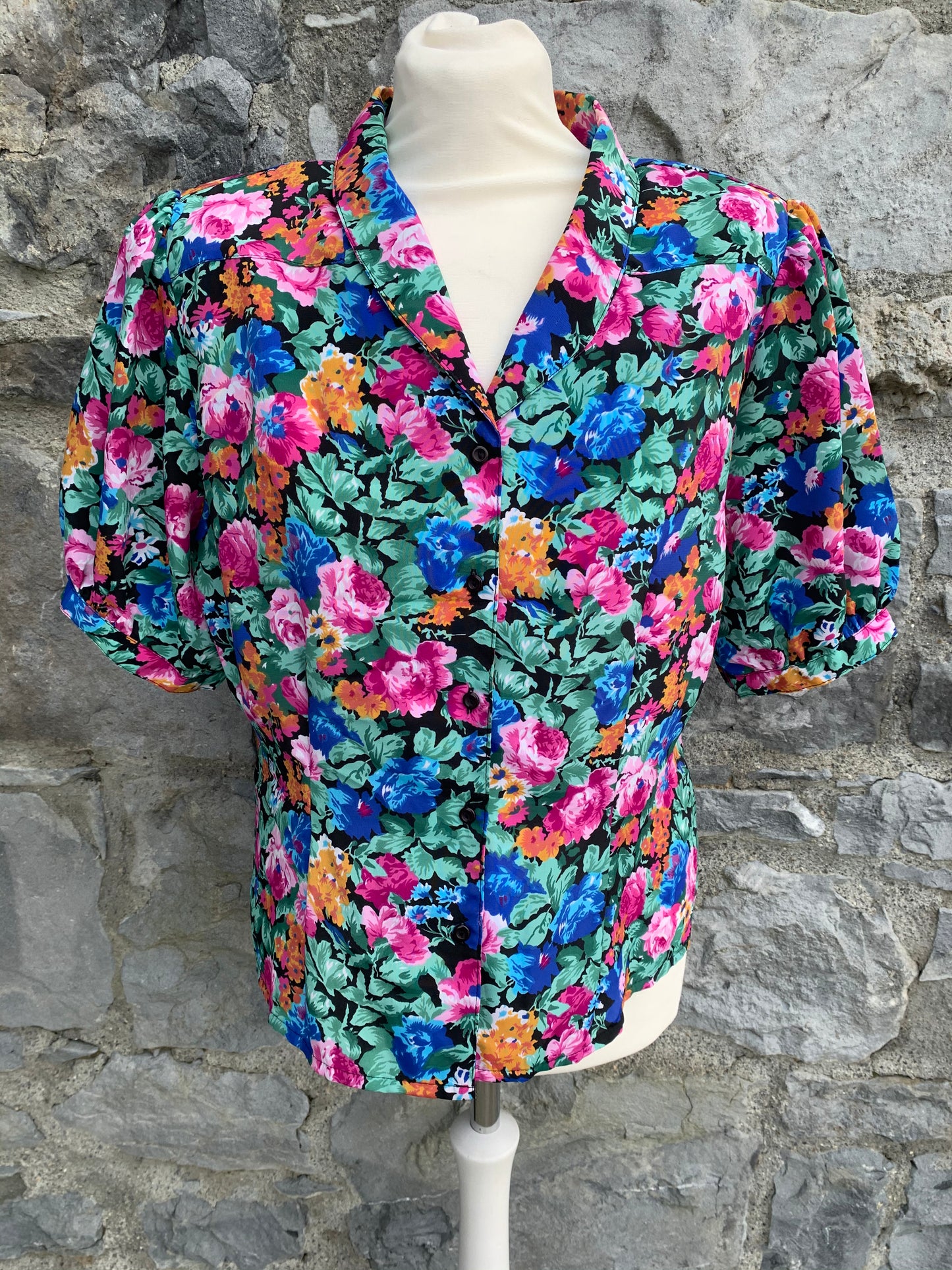 80s flower shirt uk 14