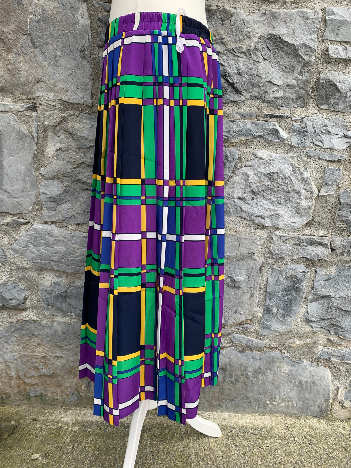 80s colourful pleated skirt uk 14-16