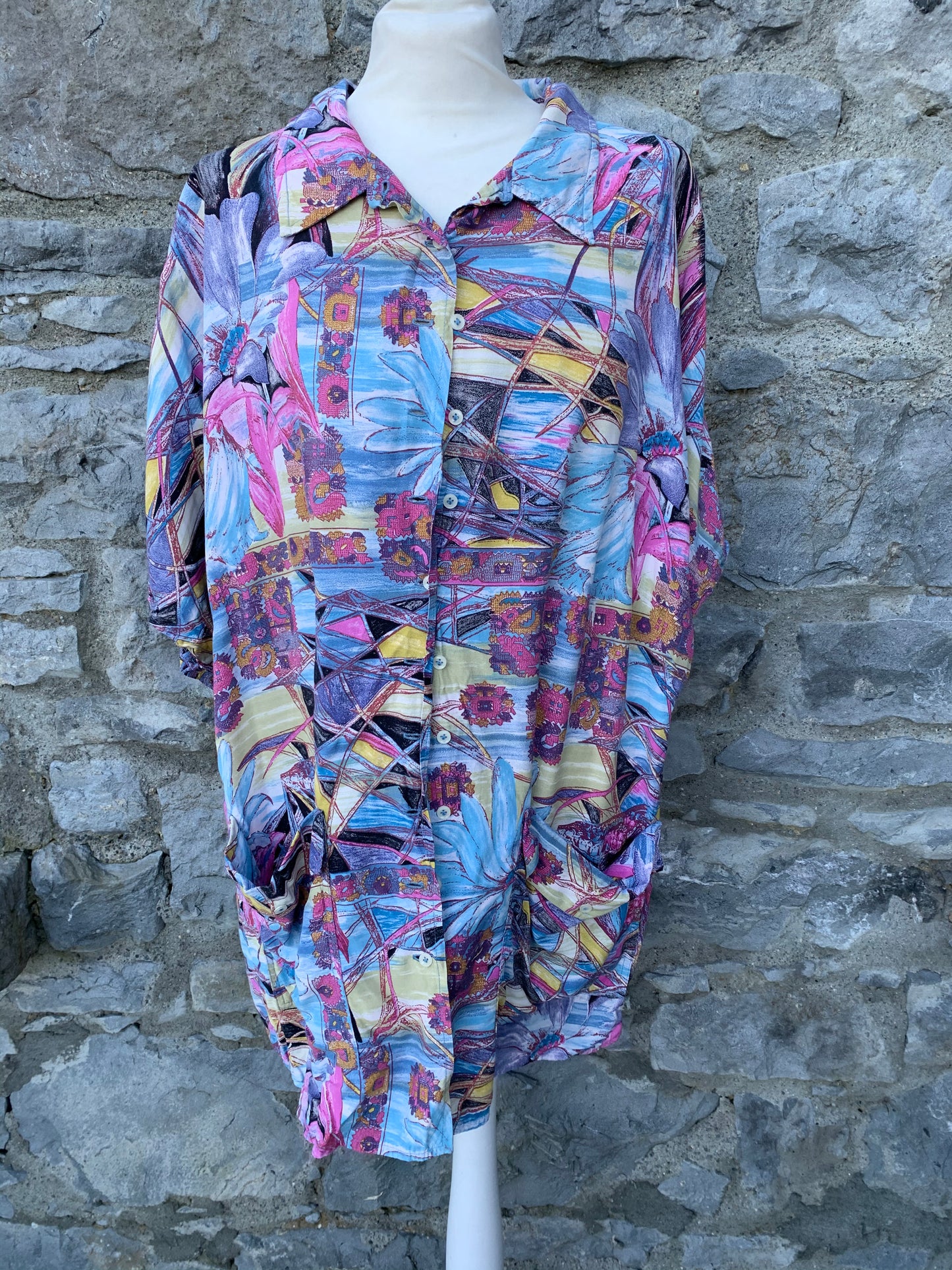 80s oversized abstract tunic uk 10-14