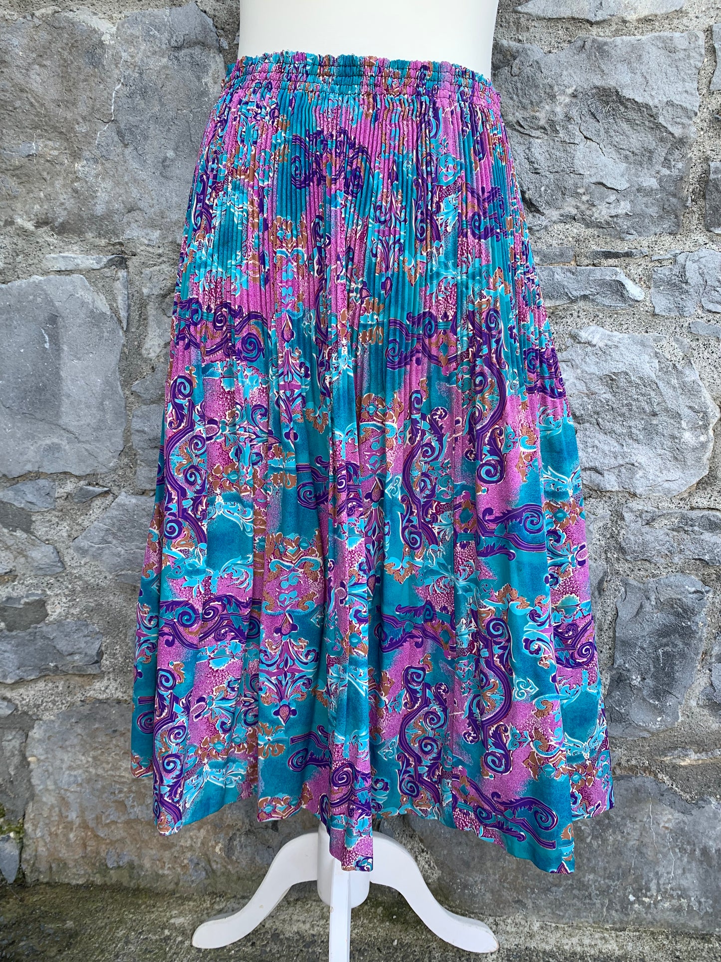 80s pink floral skirt uk 12-14
