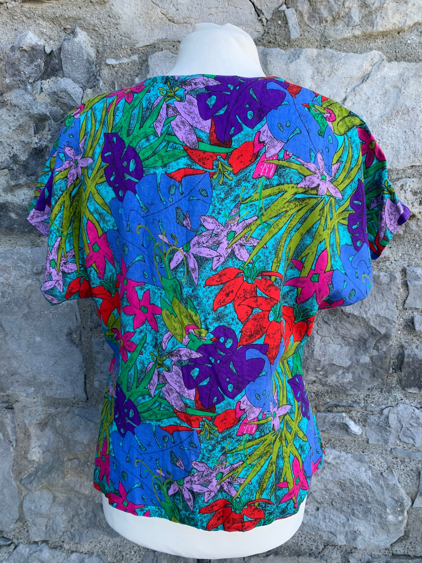 80s rainbow flowers top uk 10