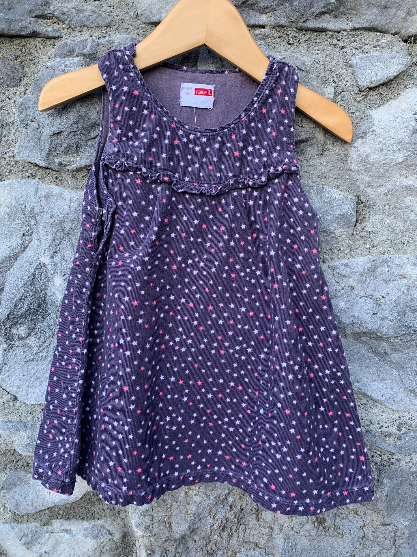 Purple cord dress 4-6m (62-68cm)