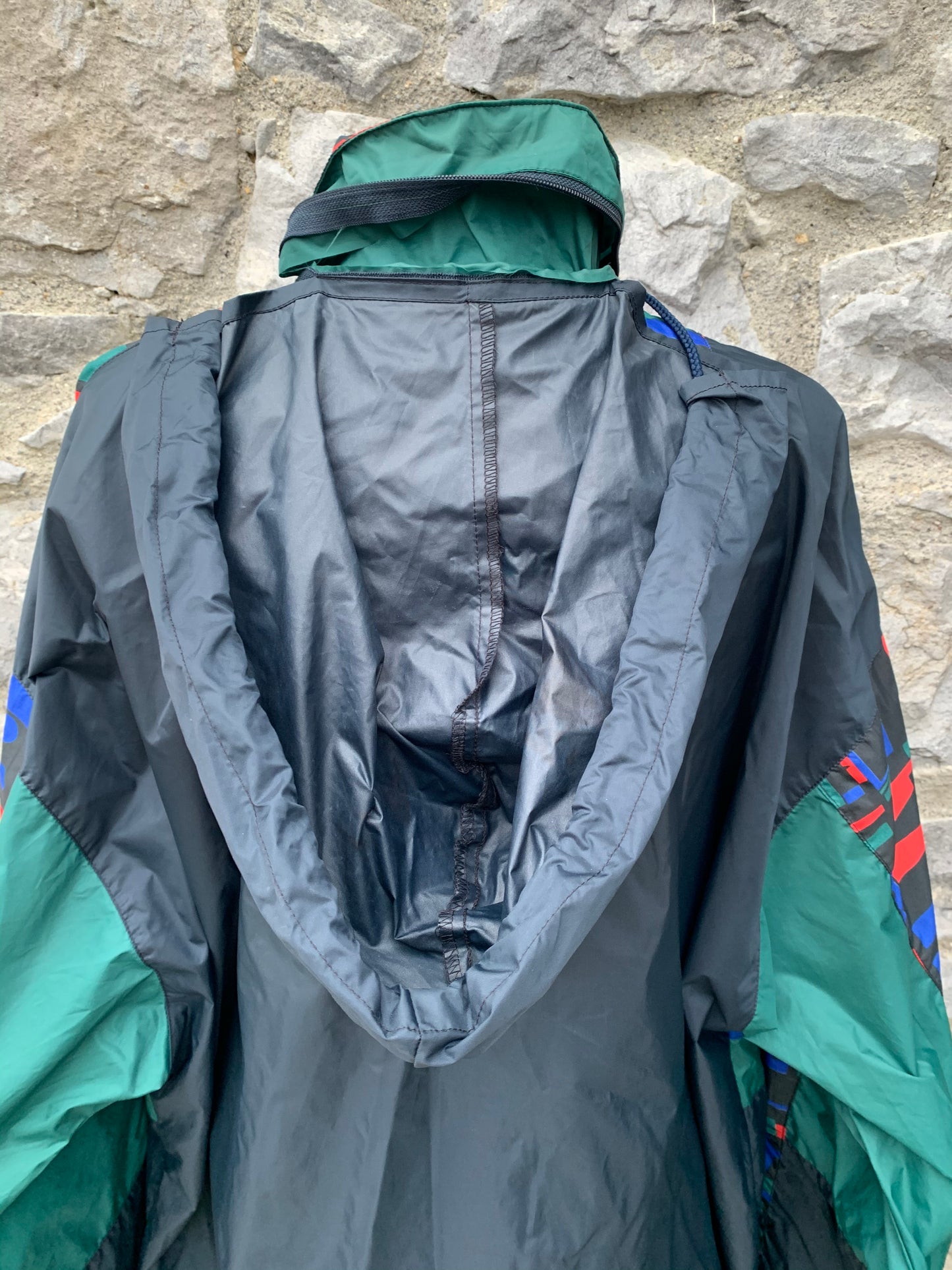 80s abstract rain jacket Large