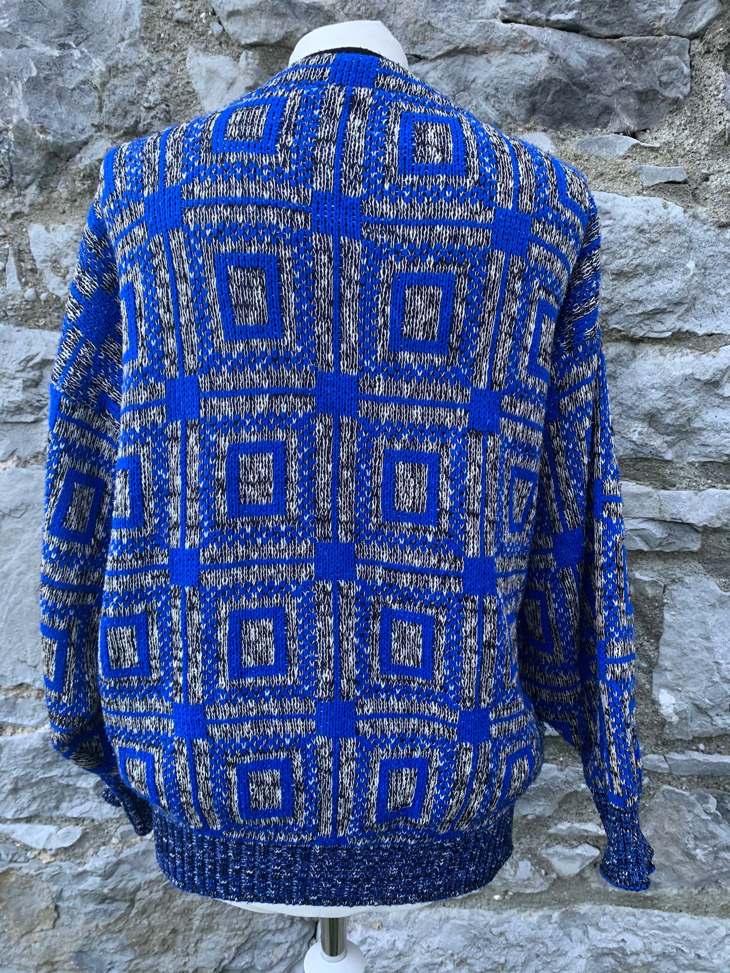 Geometric blue cardigan uk10-12
