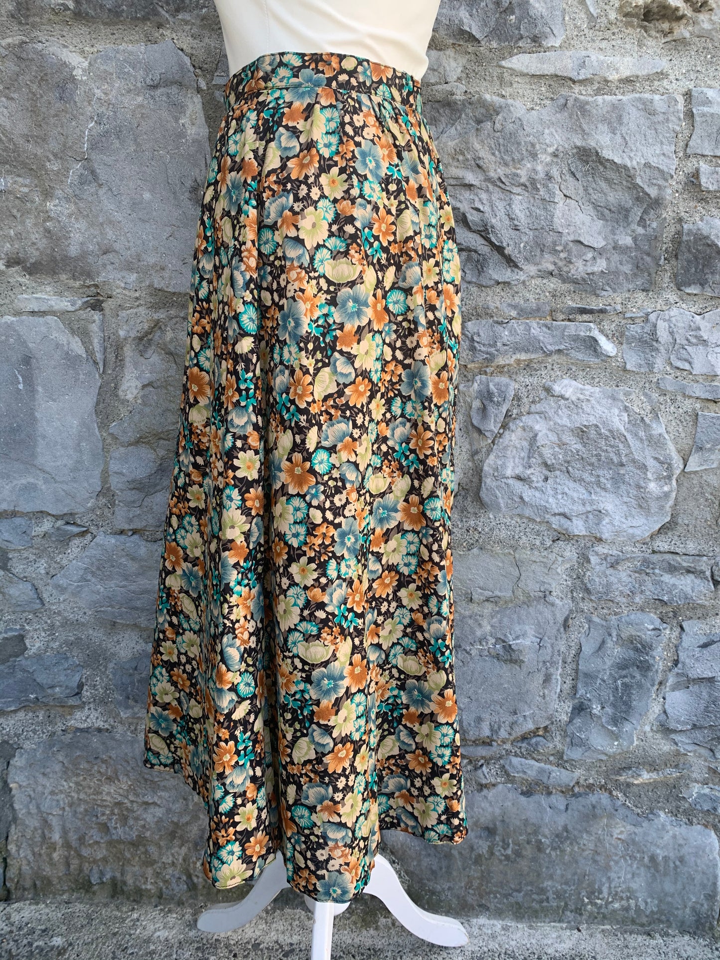 Anette A-line floral midi skirt uk 8