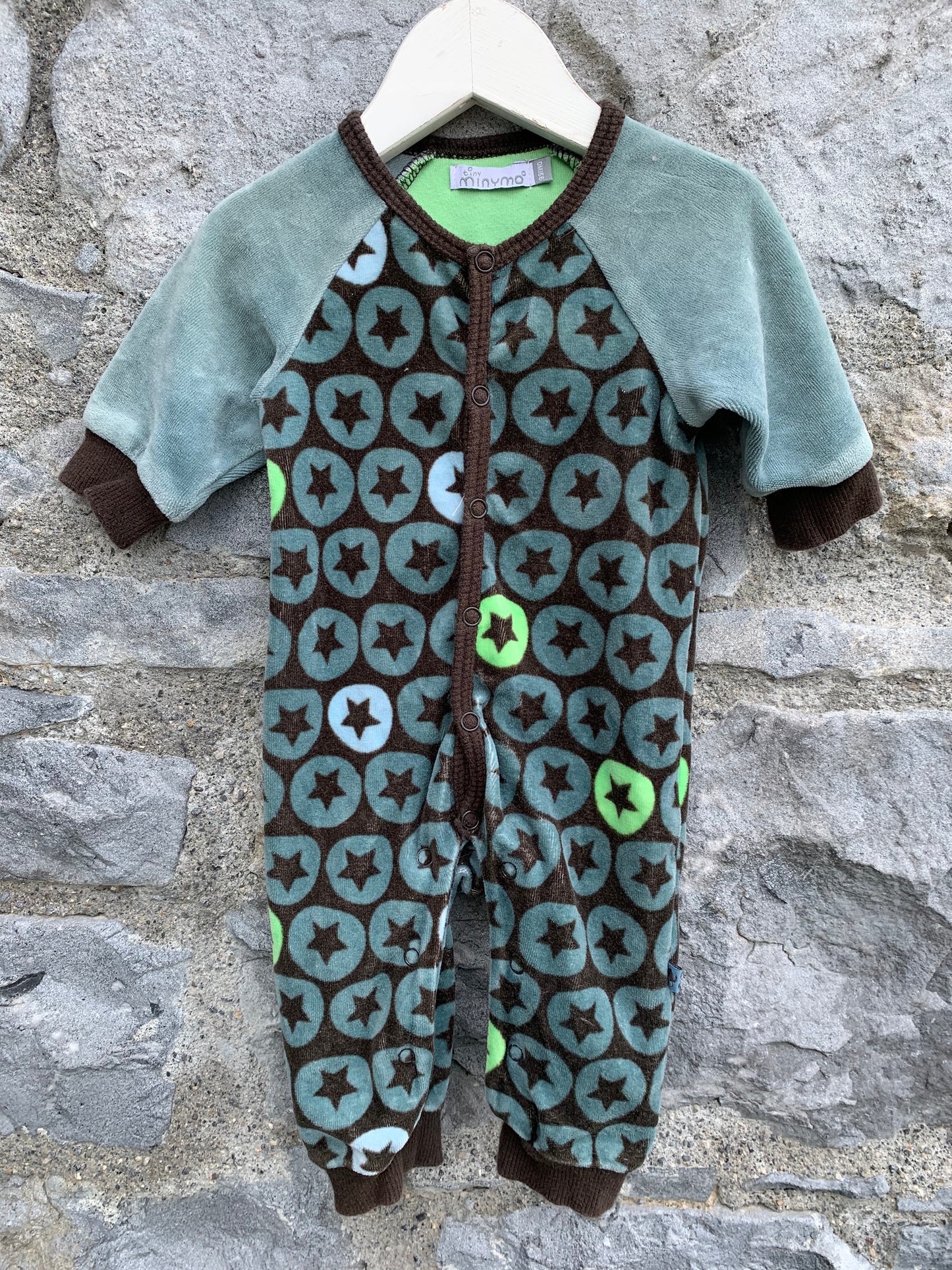 Brown velour onesie 0-1m (56cm)