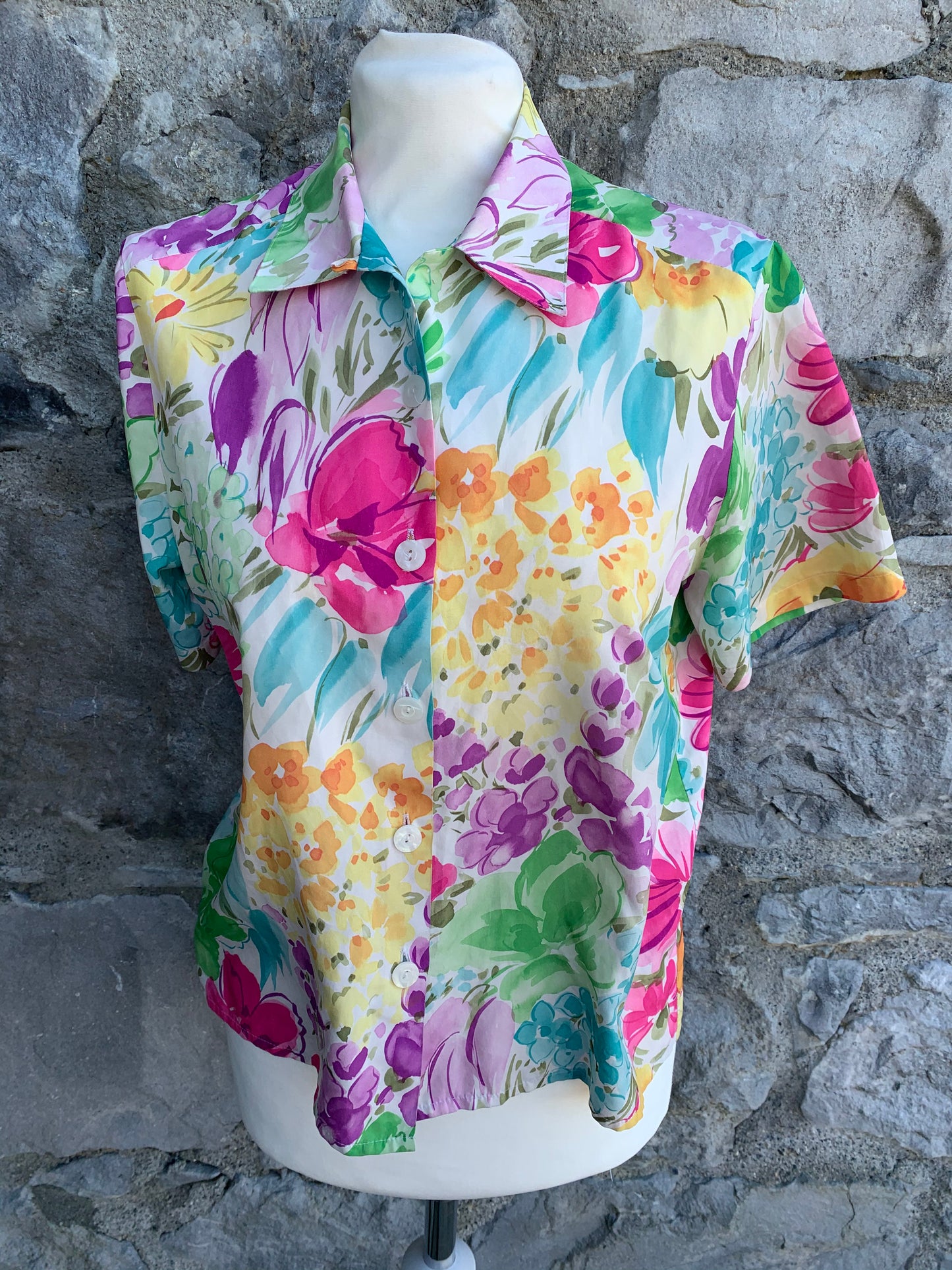 90s floral blouse uk 10