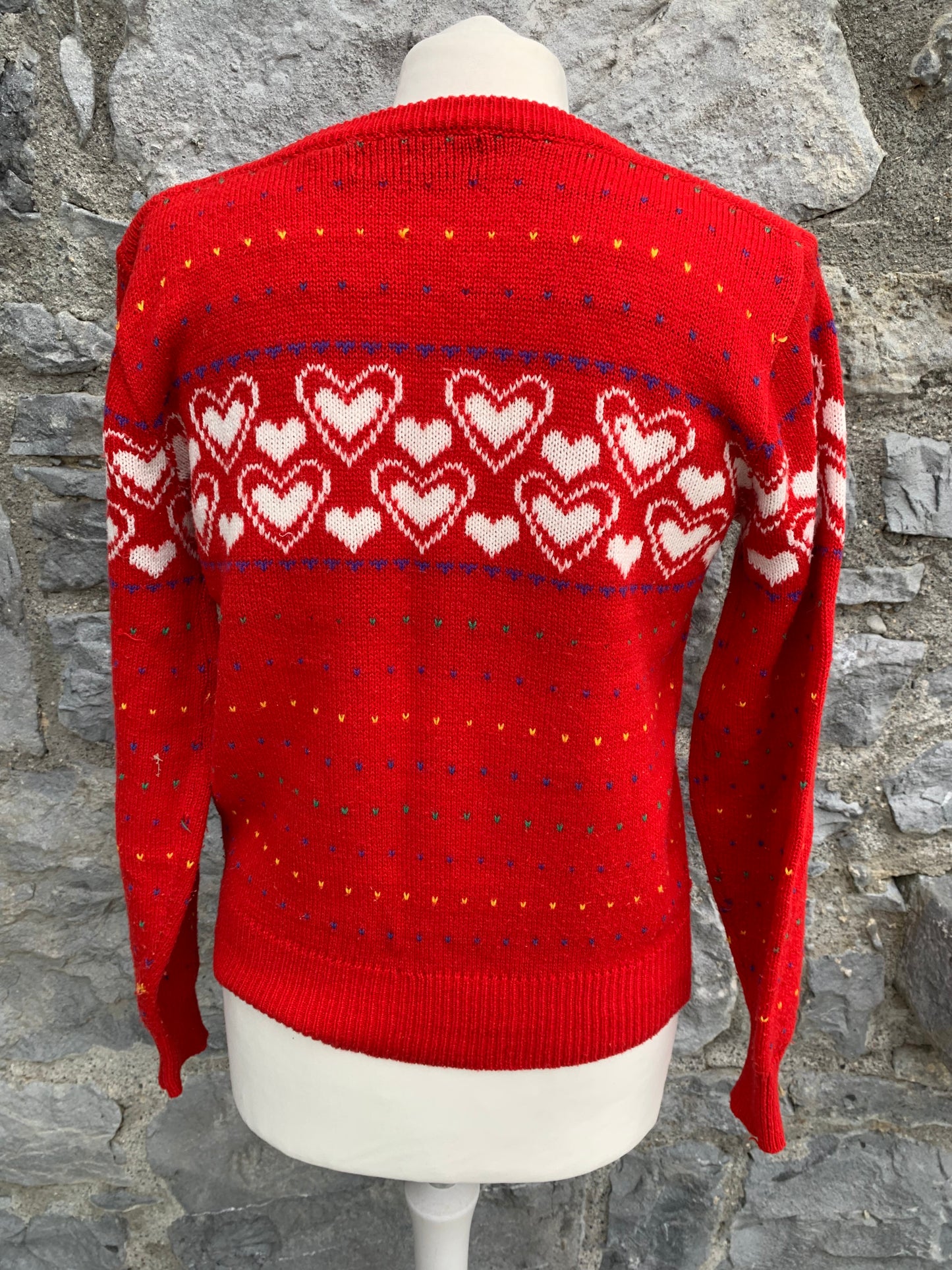 JF Adams red hearts jumper uk 8