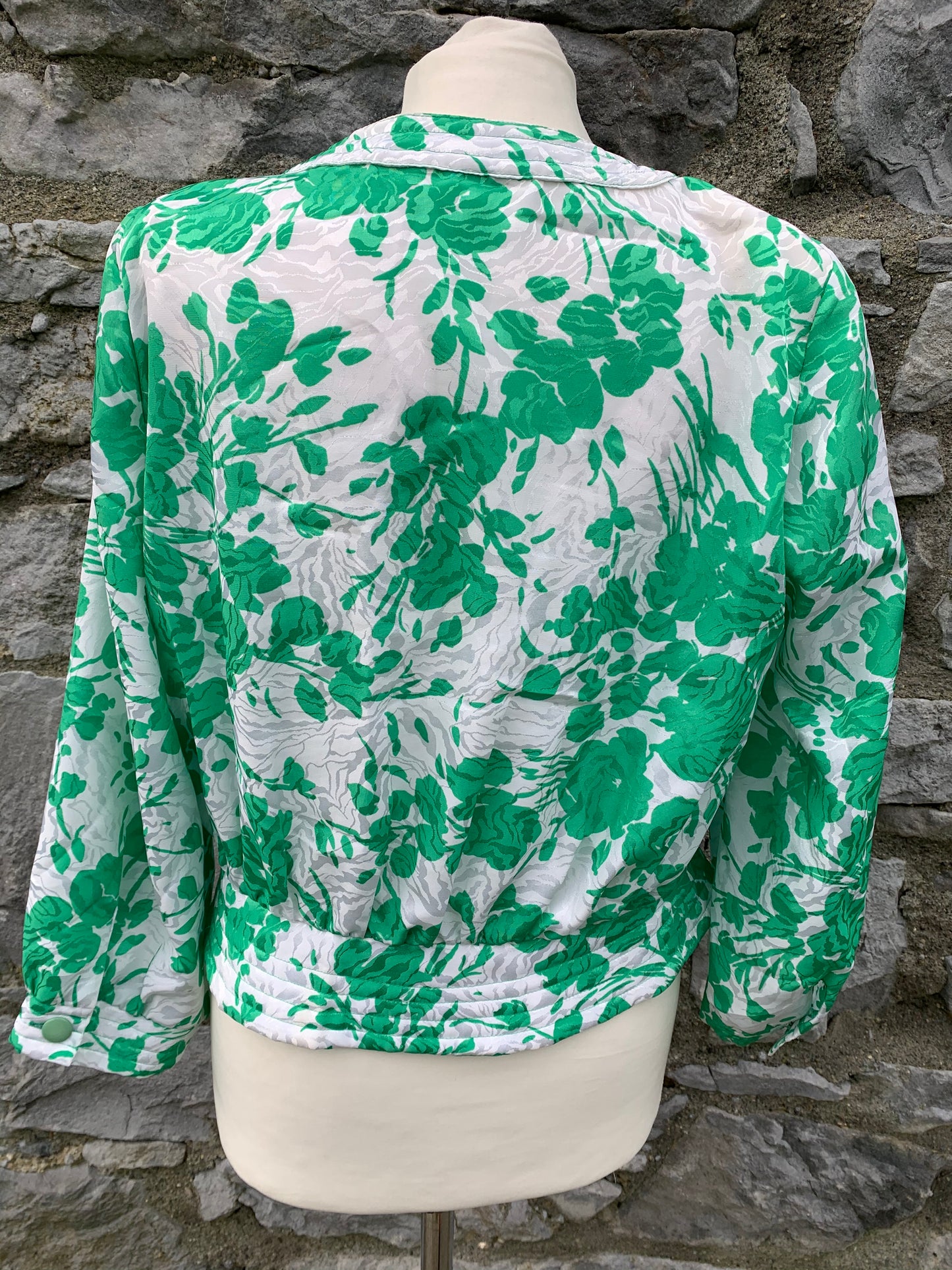 Hardob 80s green&white blouse uk 14