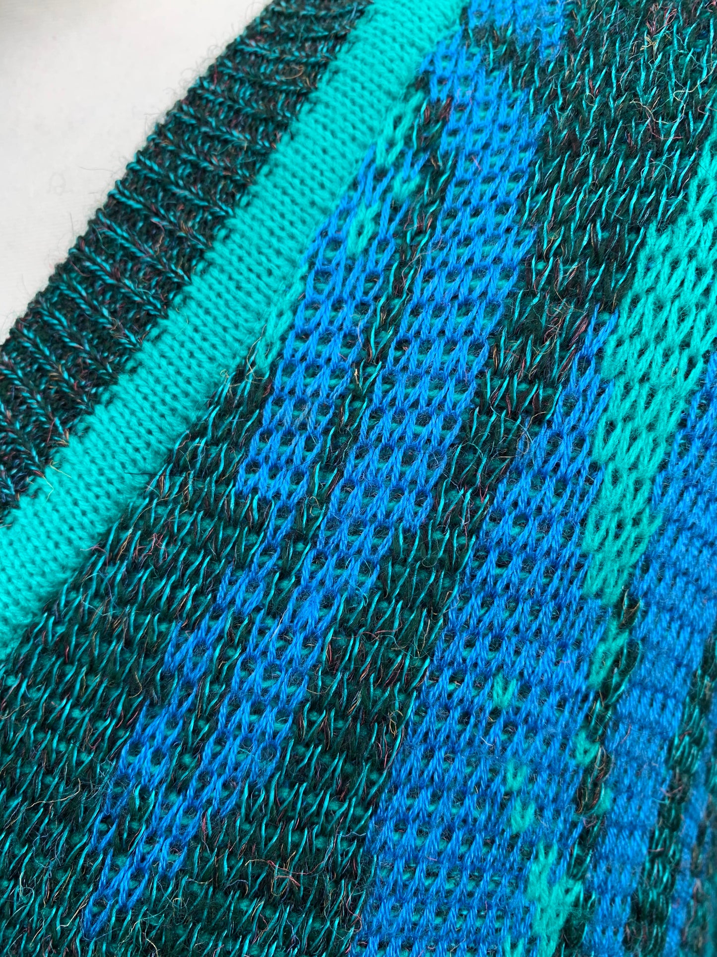 90s green&teal jumper Medium