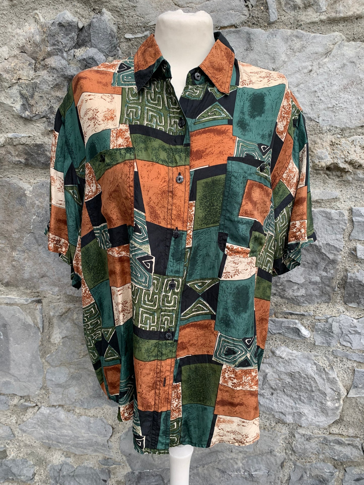 Whistles silk patchwork top Medium