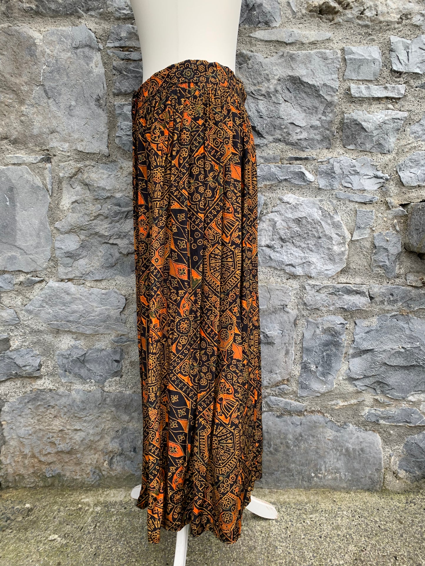 80s orange wrap skirt uk 12
