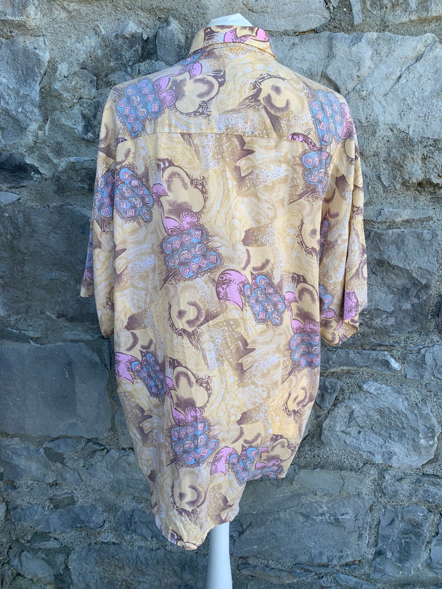 80s yellow&purple shirt Large