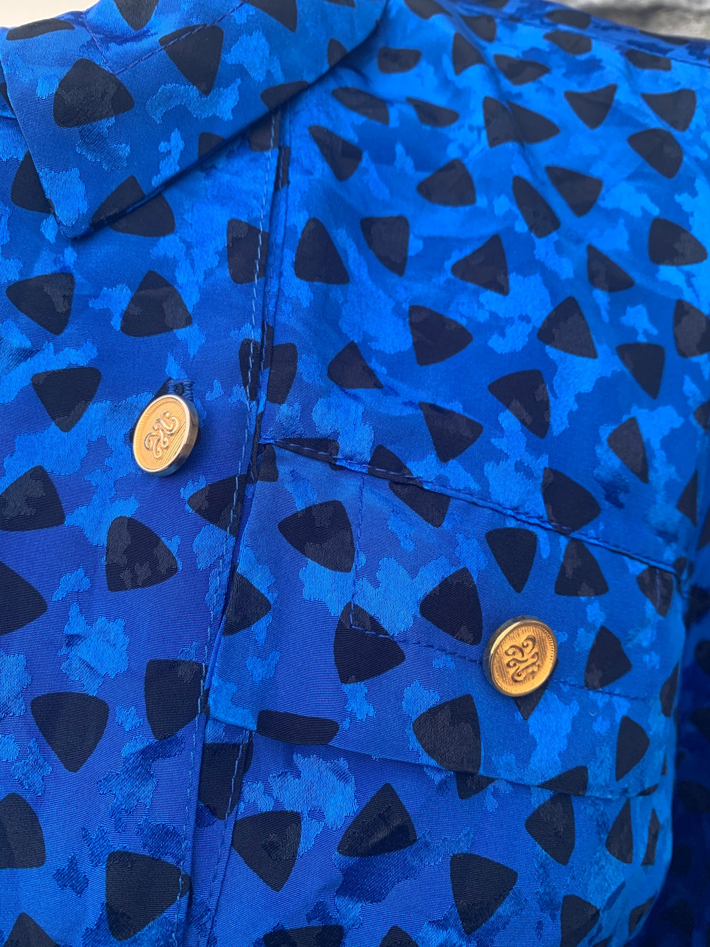 80s blue blouse uk 12