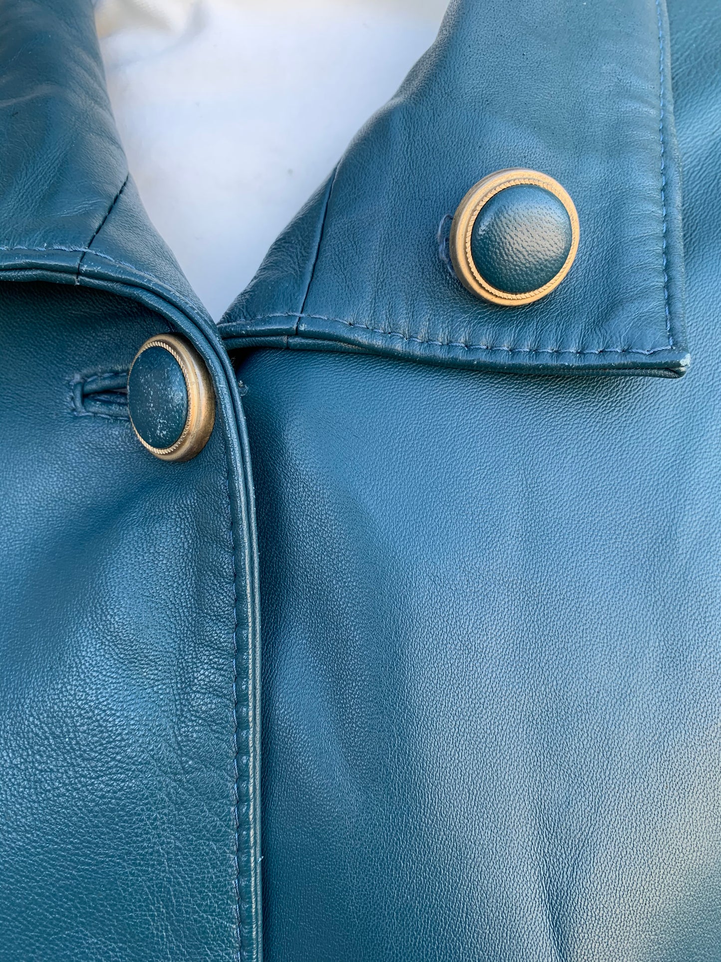 80s dark green leather coat uk 14