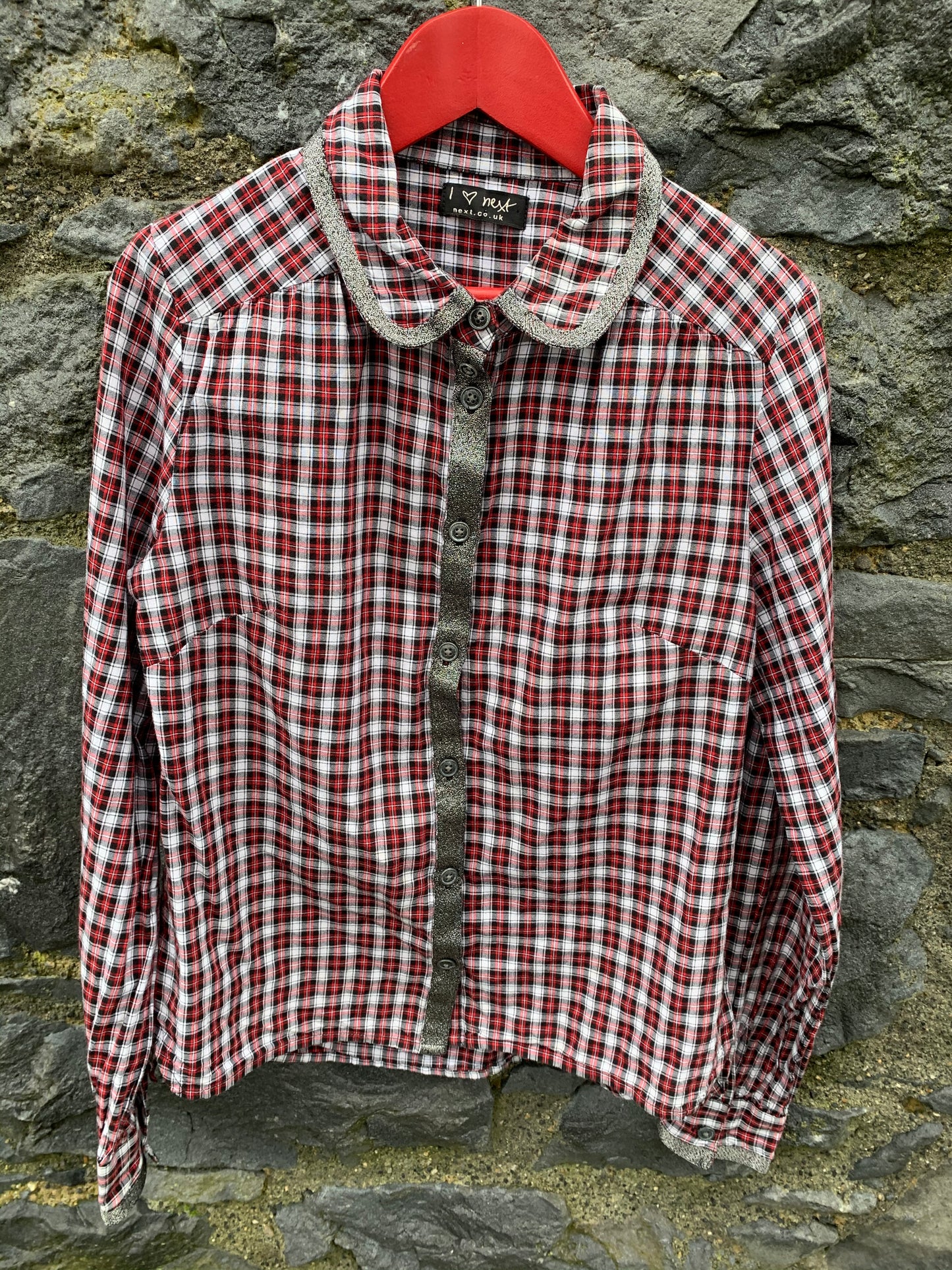Check shirt with glitter trimming 10-11y (140-146cm)