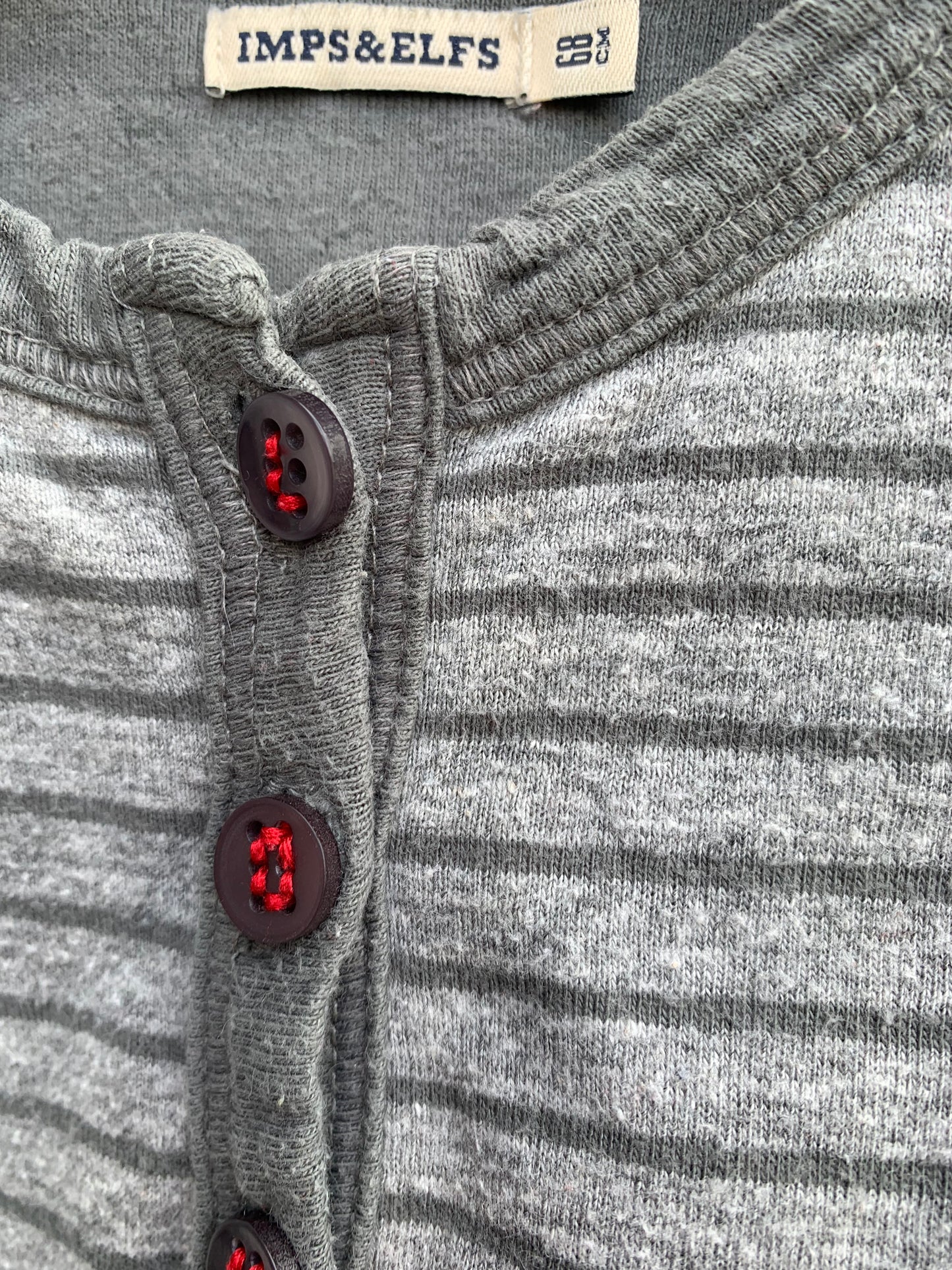 Grey stripy onesie 3-6m (62-68cm)