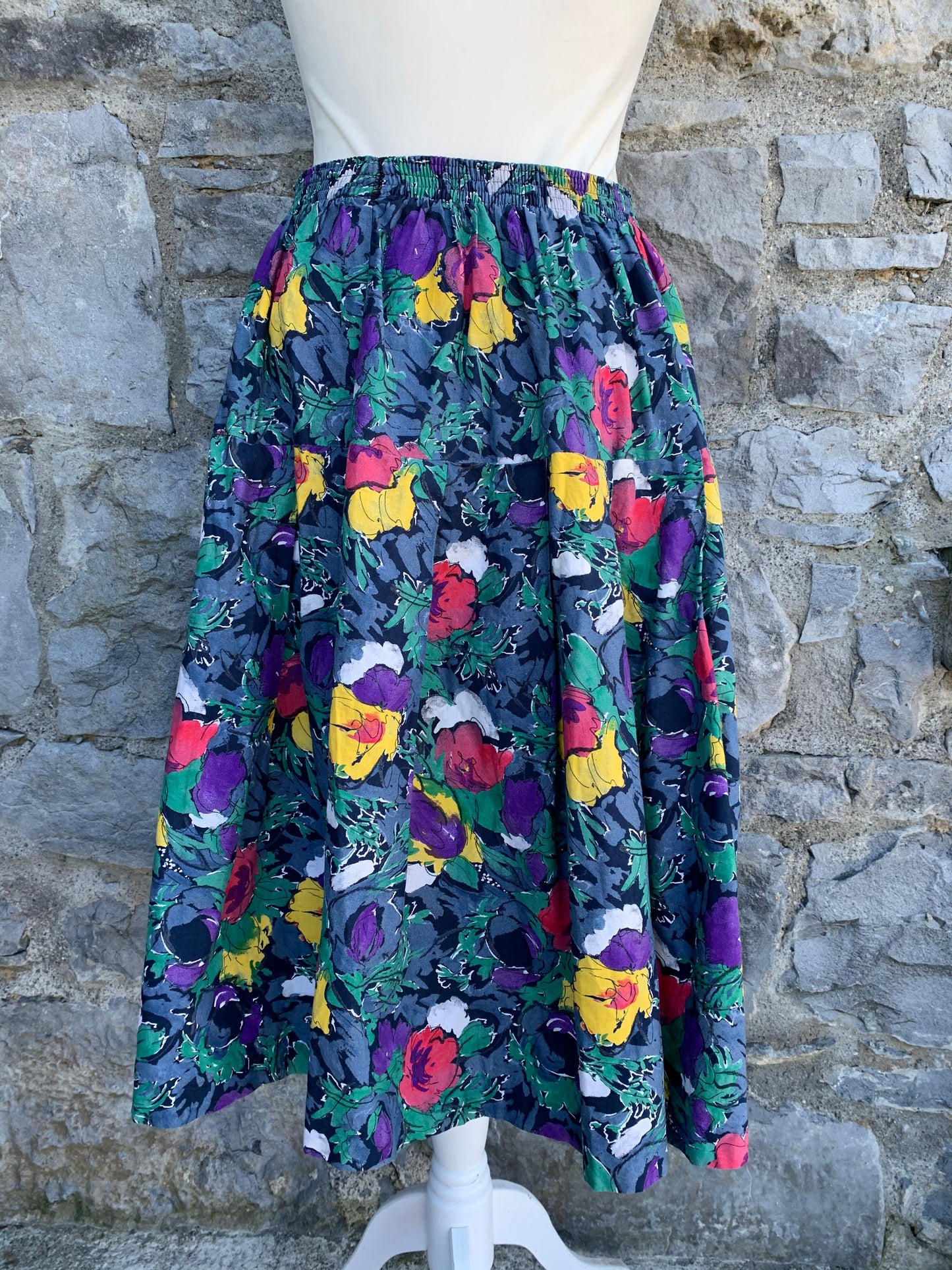 80s flowers skirt uk 8-12