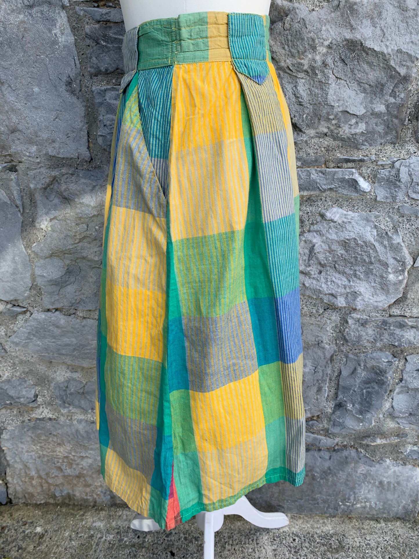 Check button up skirt uk 8
