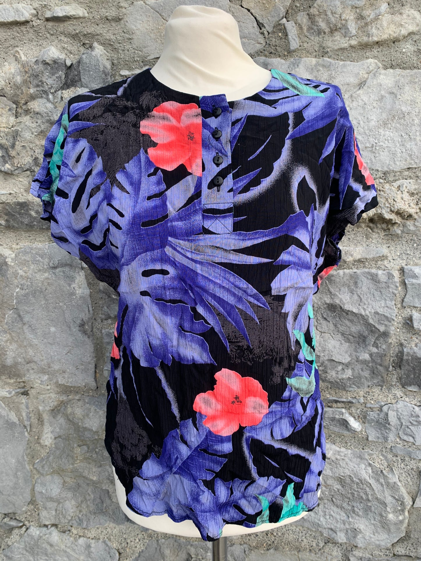 Whimy 80s wrinkled flower top uk 10