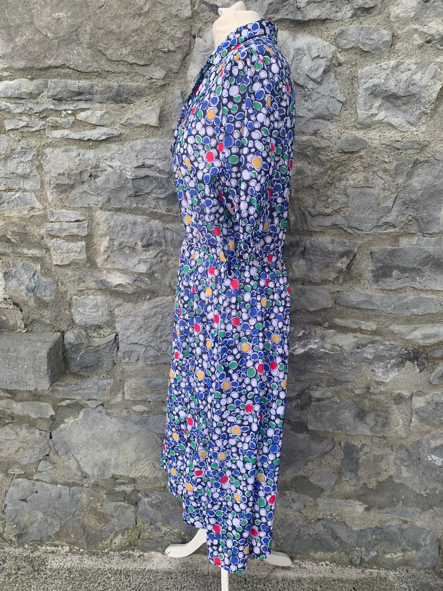 Creation 80s midi blue dress uk 14