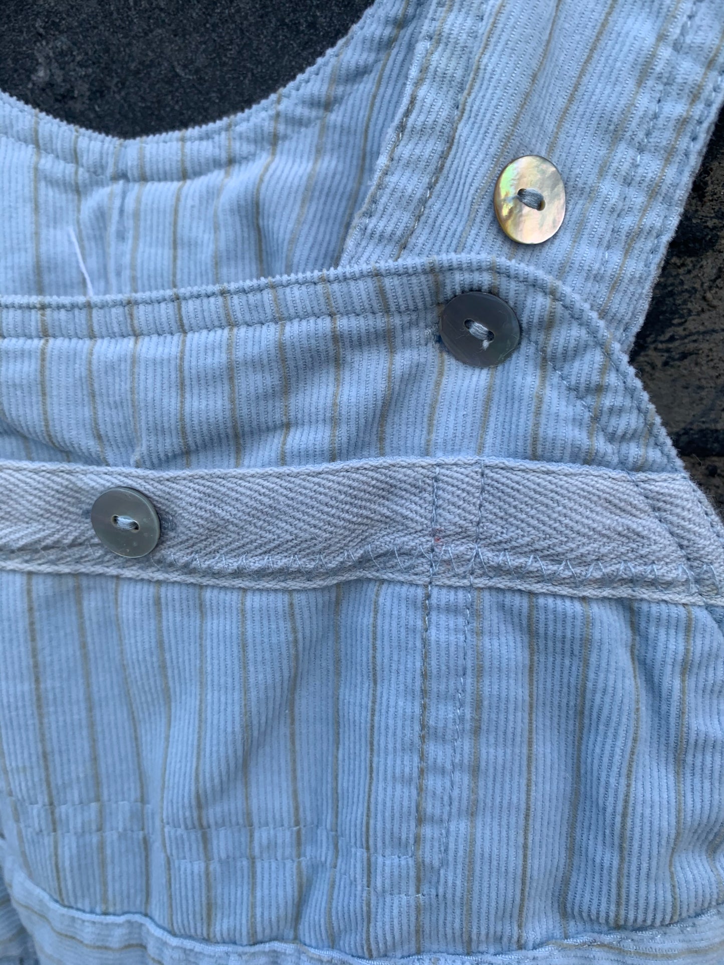 Blue stripy cord dungarees 3m (62cm)