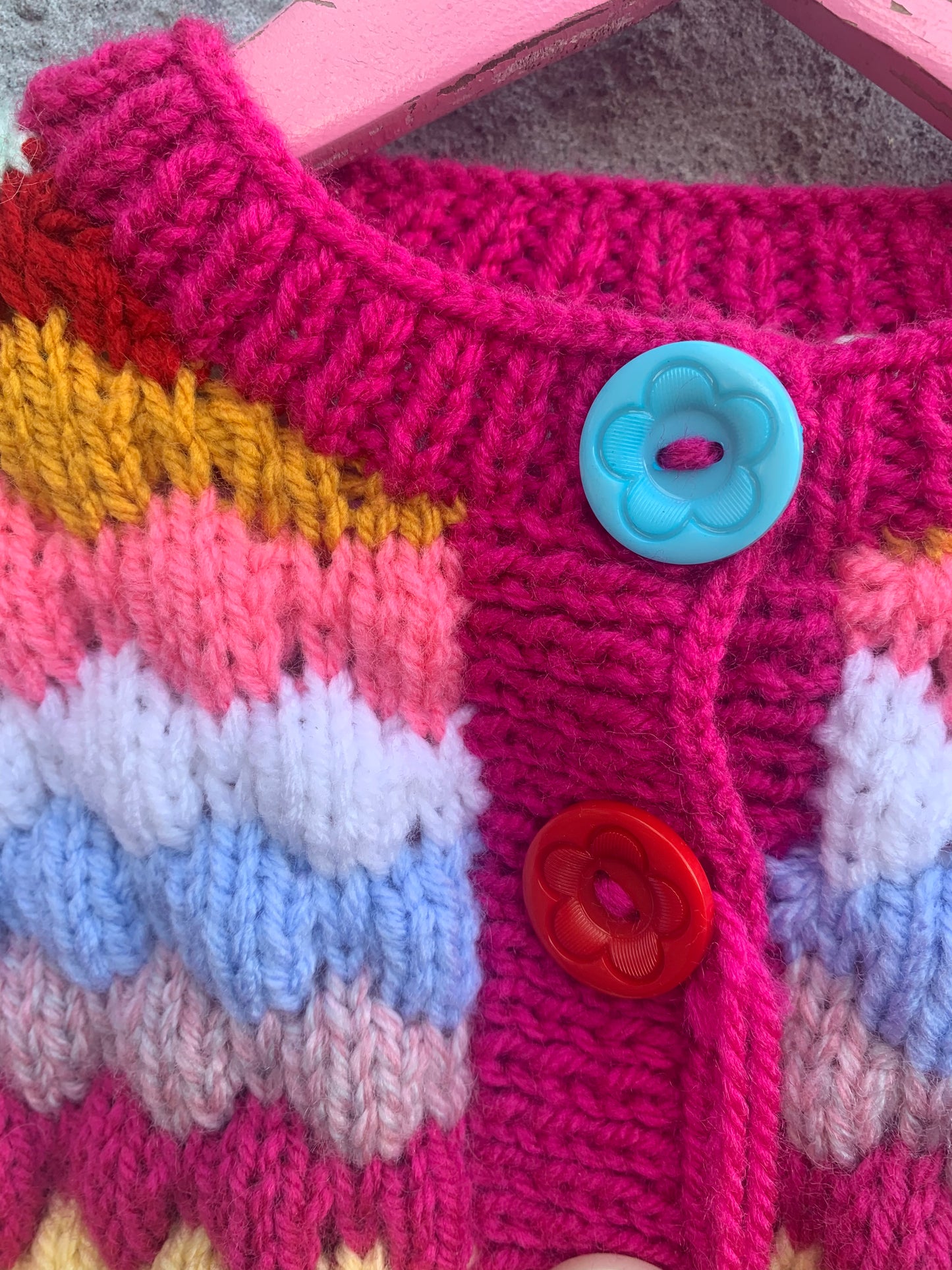 Pink bubble knit cardigan 3-4y (98-104cm)