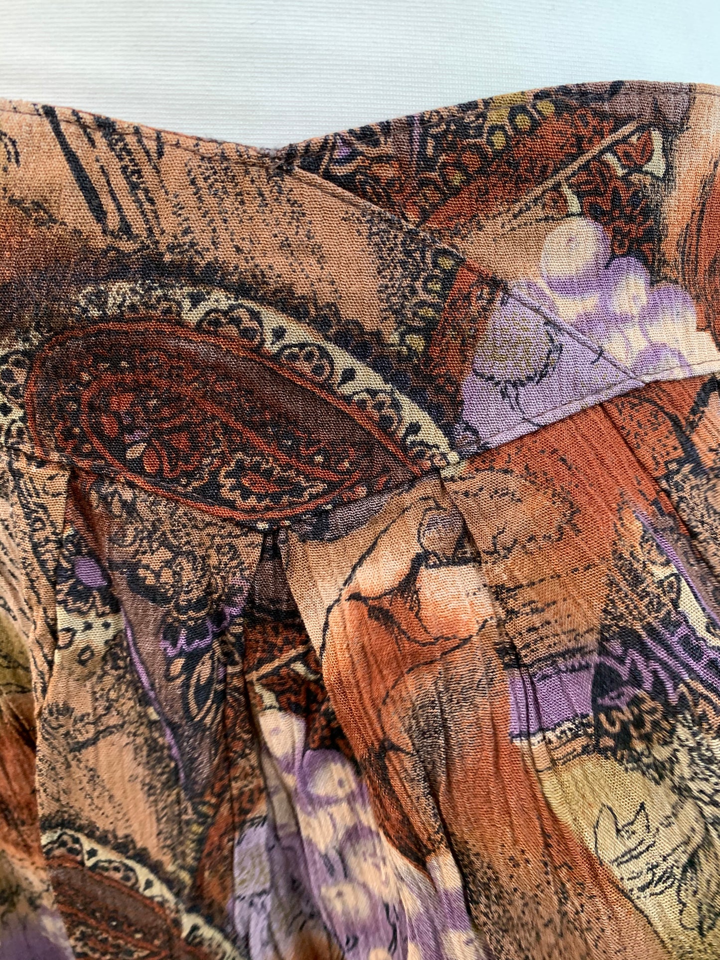 80s abstract wrinkle skirt uk 14-18