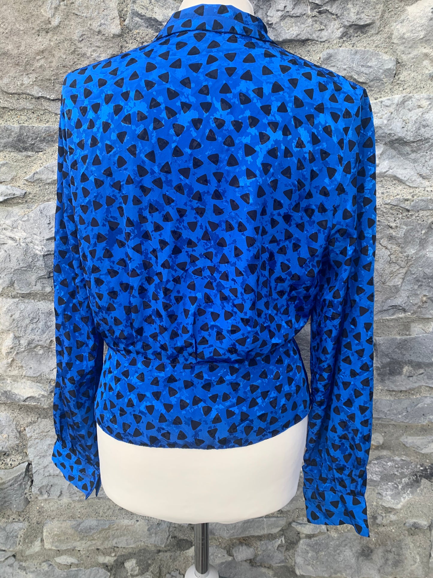 80s blue blouse uk 12