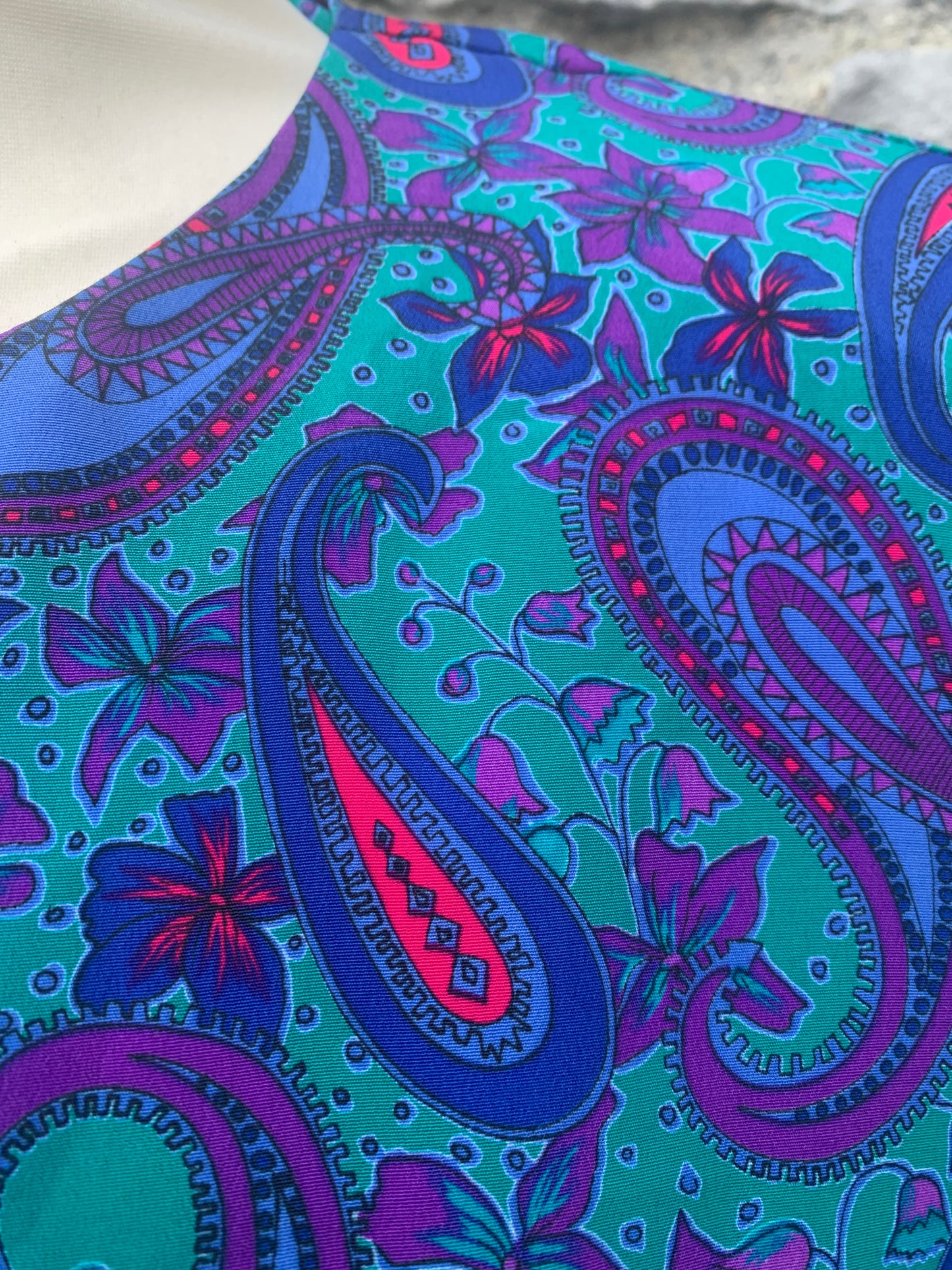Heritage road 80s blue paisley top uk 12-14