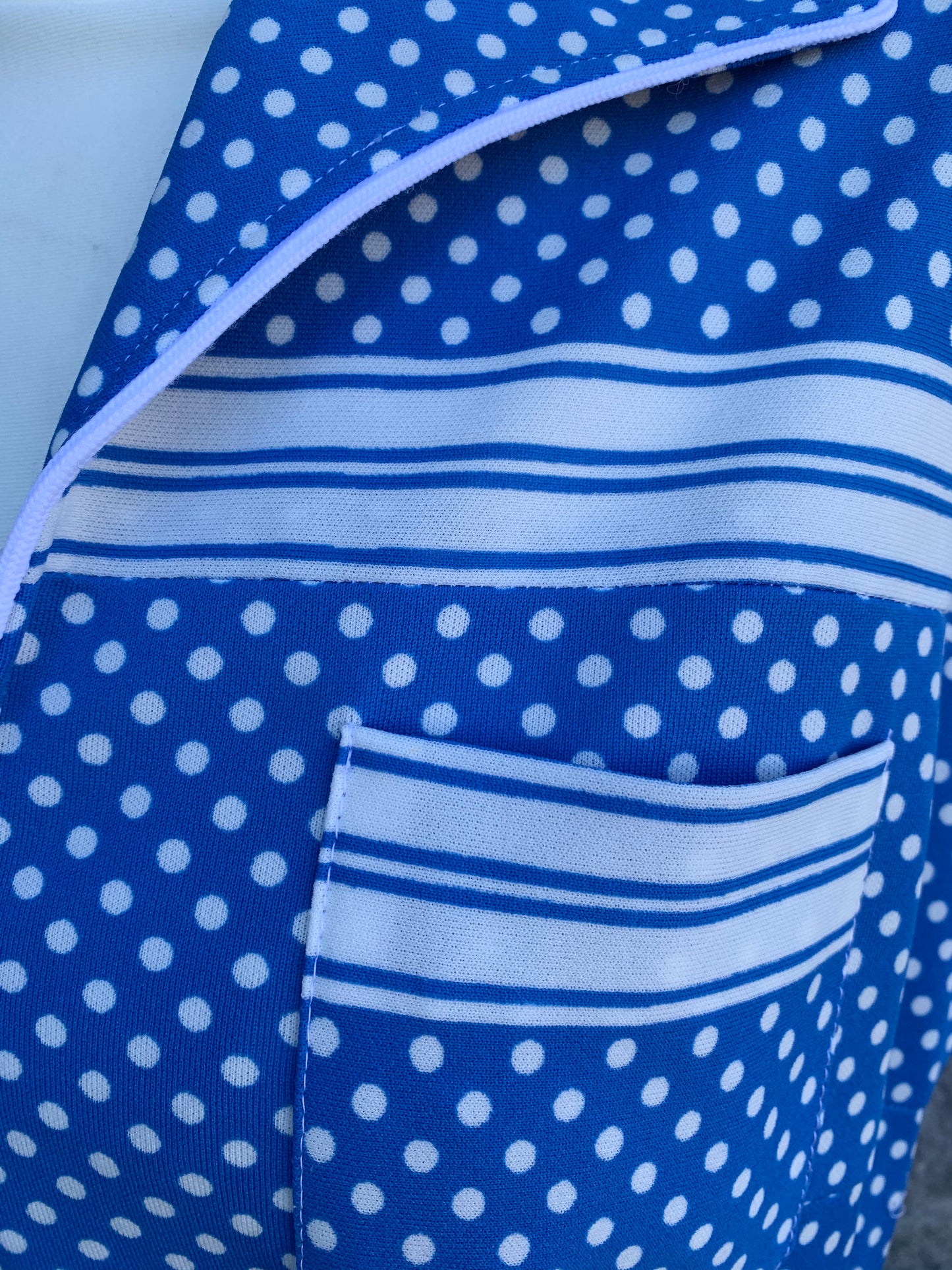 Diolen 70s polka dots blue dress uk 12-14