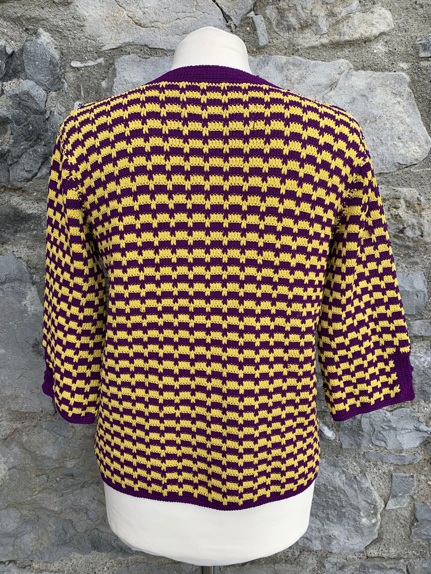 Purple&yellow cardigan uk 12
